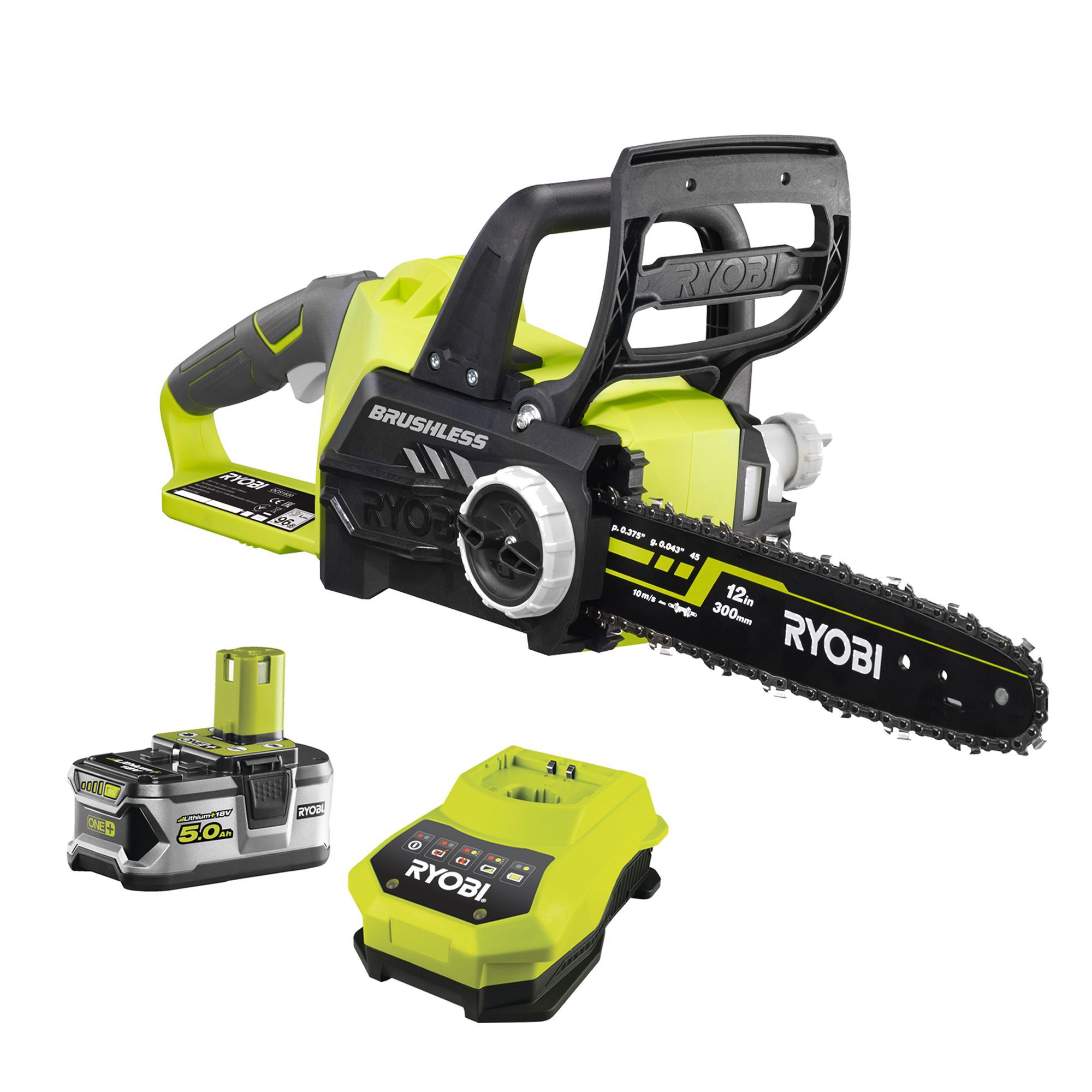 Ryobi Rcs18x3050 Cordless Lithium Ion Brushless Chainsaw Departments Diy At B Q