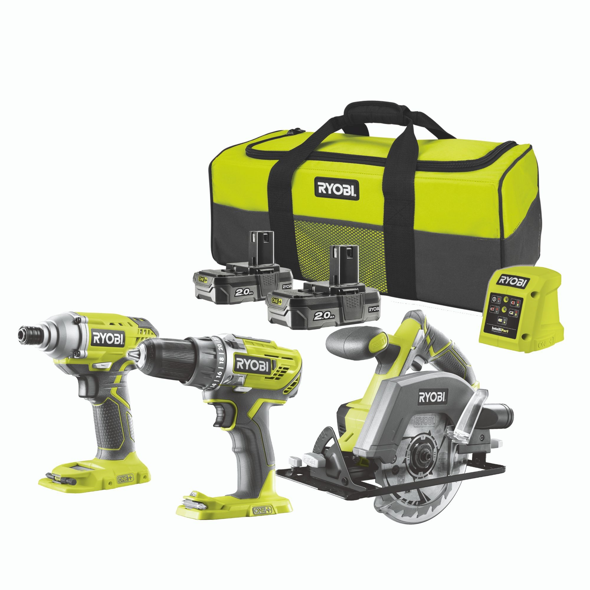 Ryobi ONE+ Cordless 18V 2Ah ONE+ Brushed Drill, impact driver