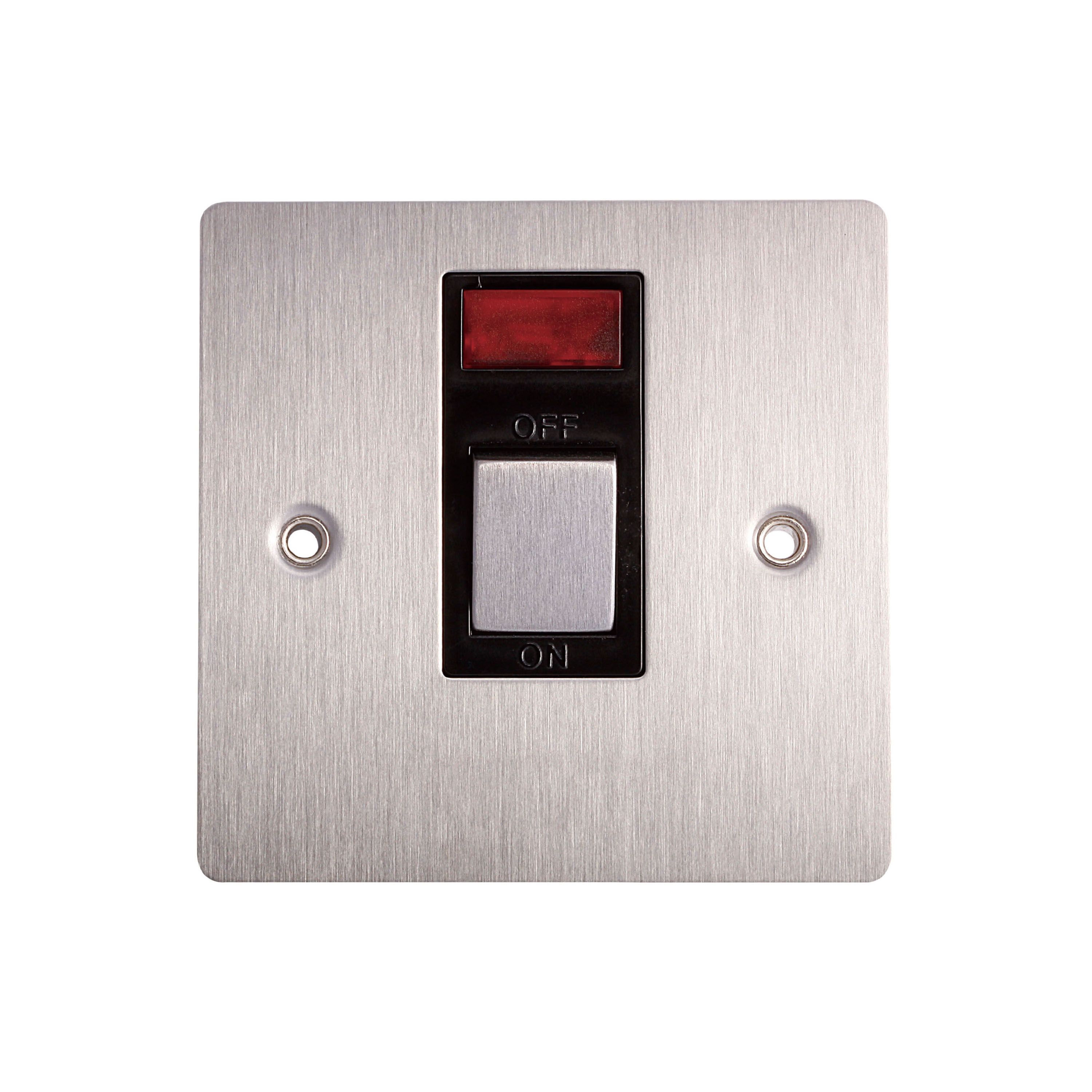 Holder 32A Stainless steel effect Single Switch Departments DIY at B&Q