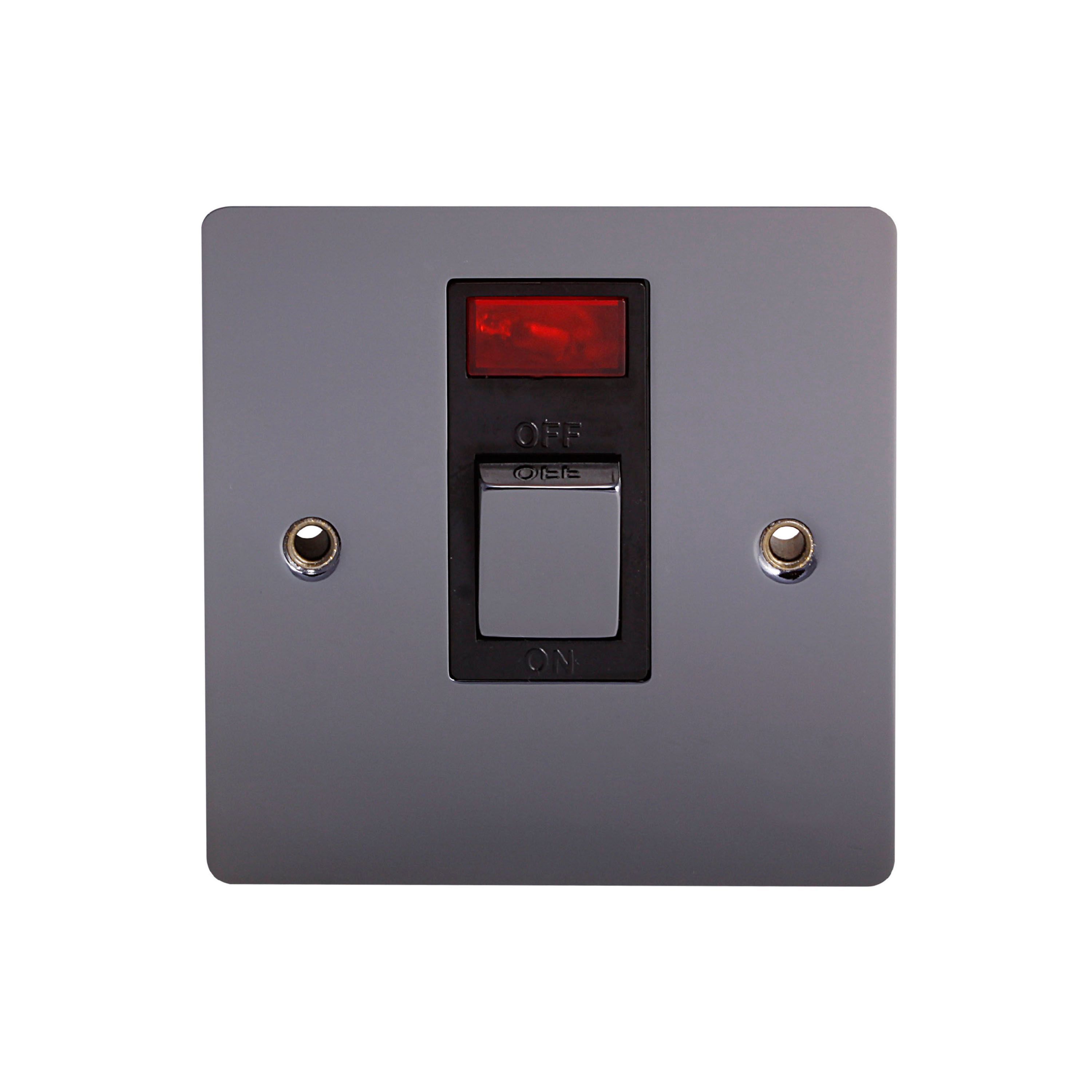 Holder 32A Single Black Nickel Switch with Neon Departments DIY at B&Q