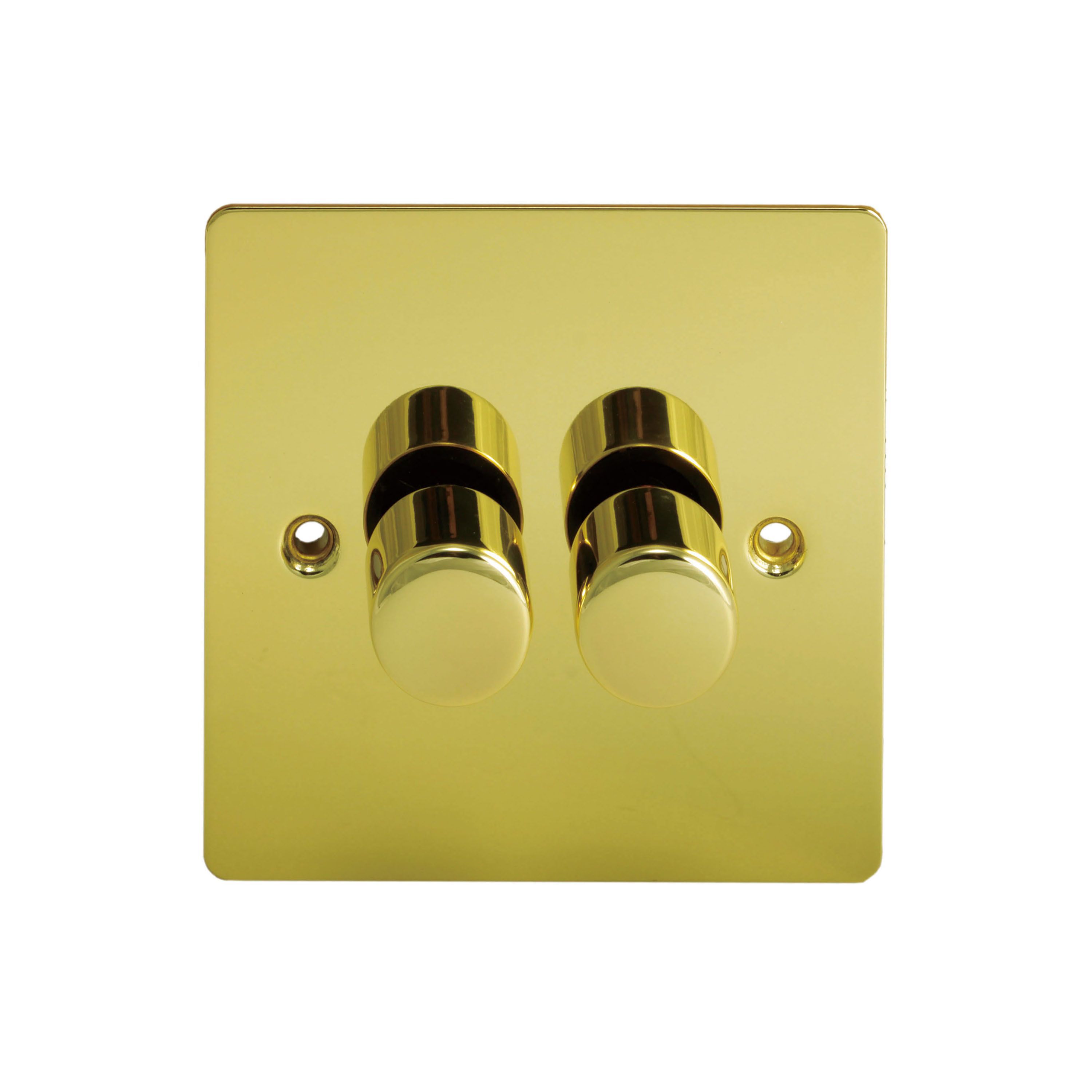 Holder 2 way Double Brass effect Dimmer switch Departments DIY at B&Q