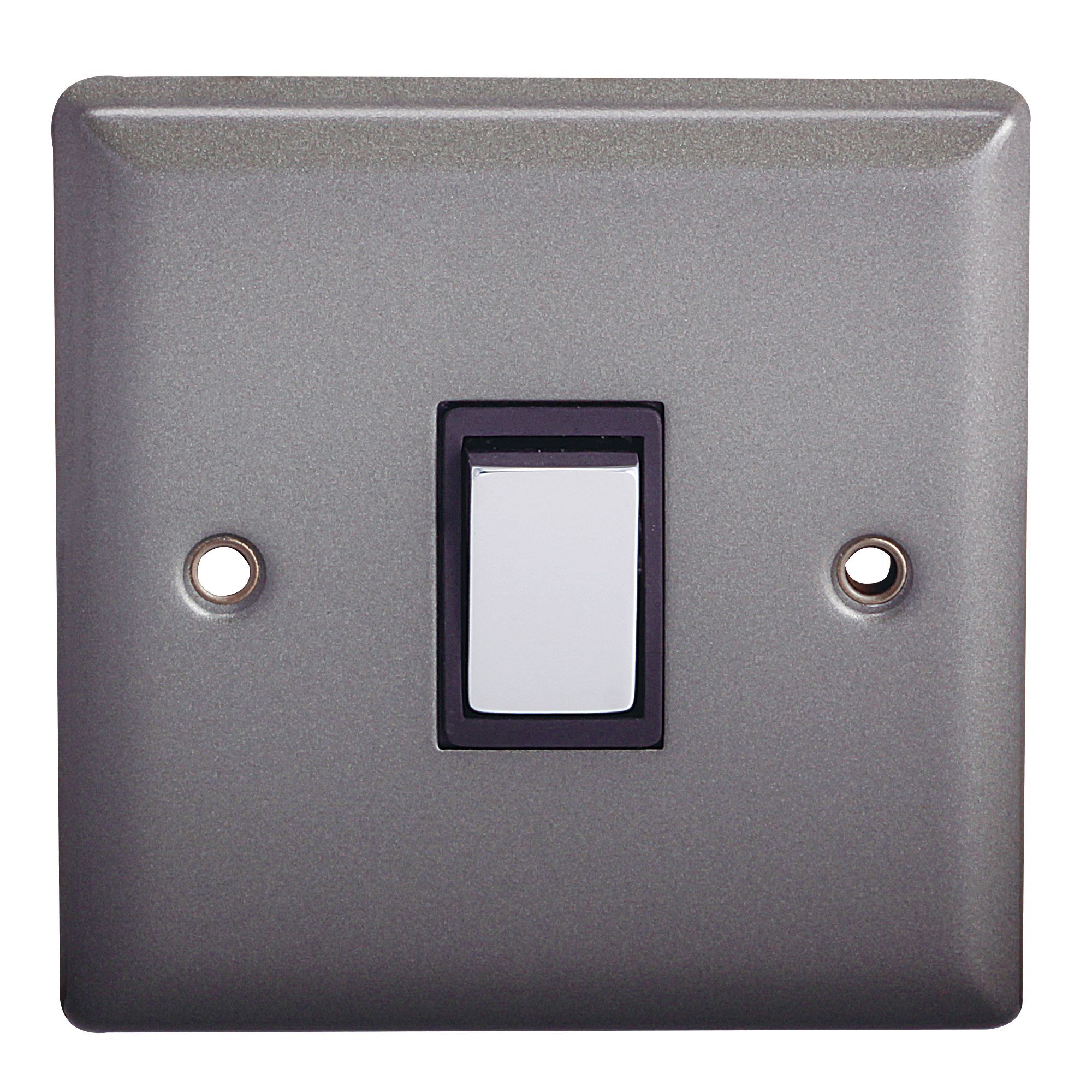 Holder 10A 2Way Single Pewter Light switch Departments DIY at B&Q