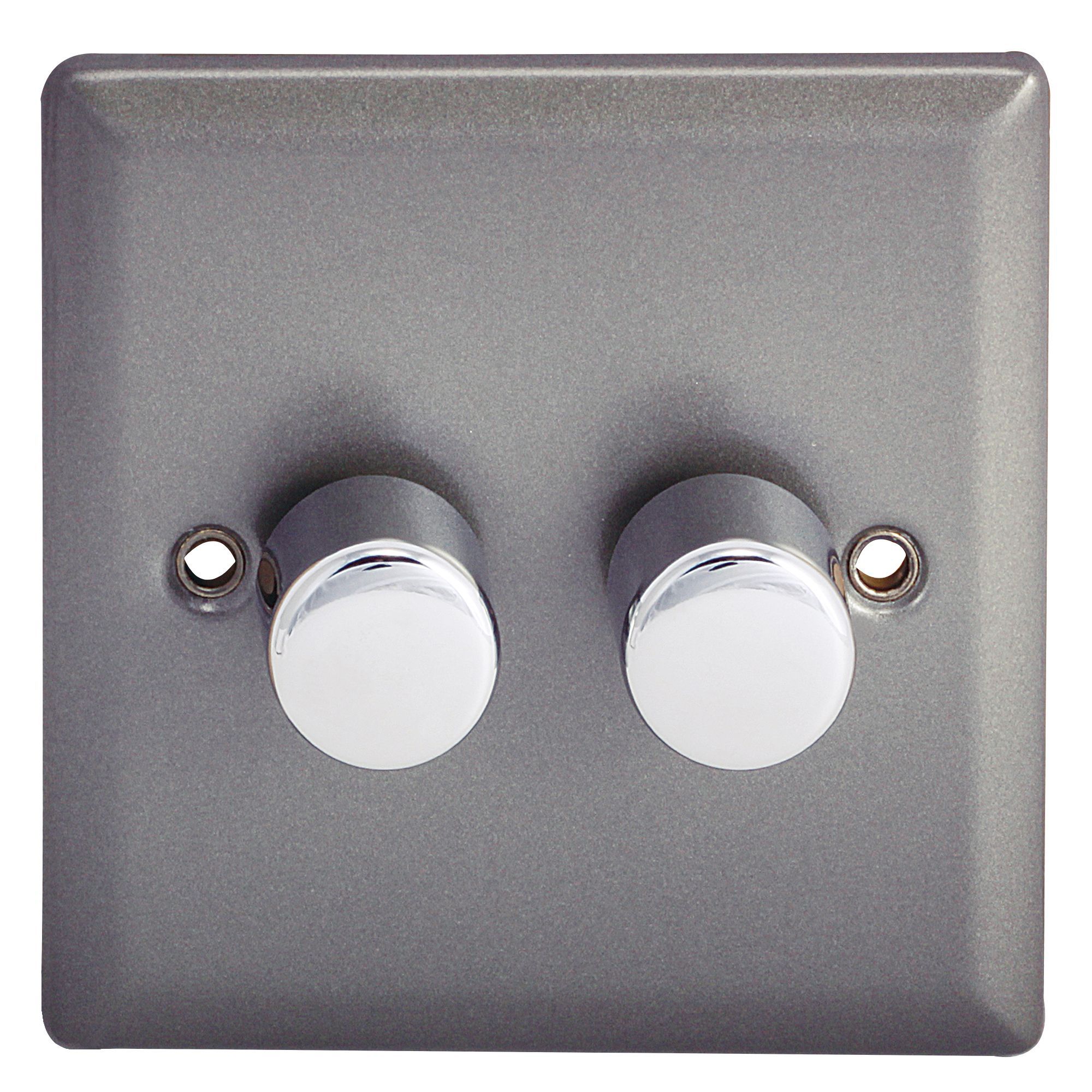 Holder 2Way Double Pewter Dimmer Switch Departments DIY at B&Q