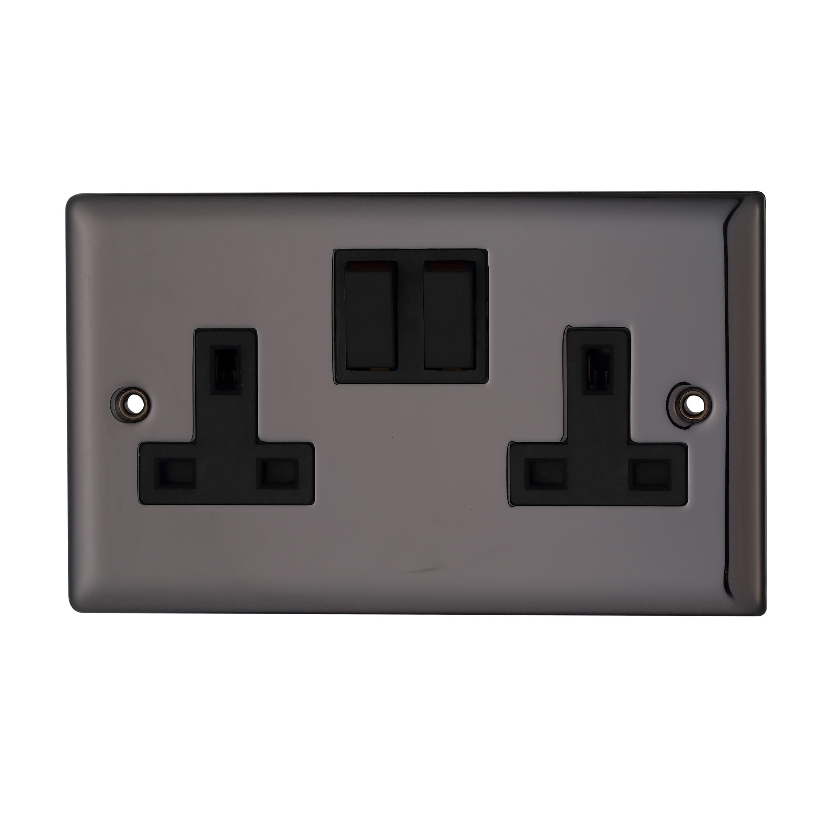 Volex 13A Iridium black Switched Double Socket Departments DIY at B&Q