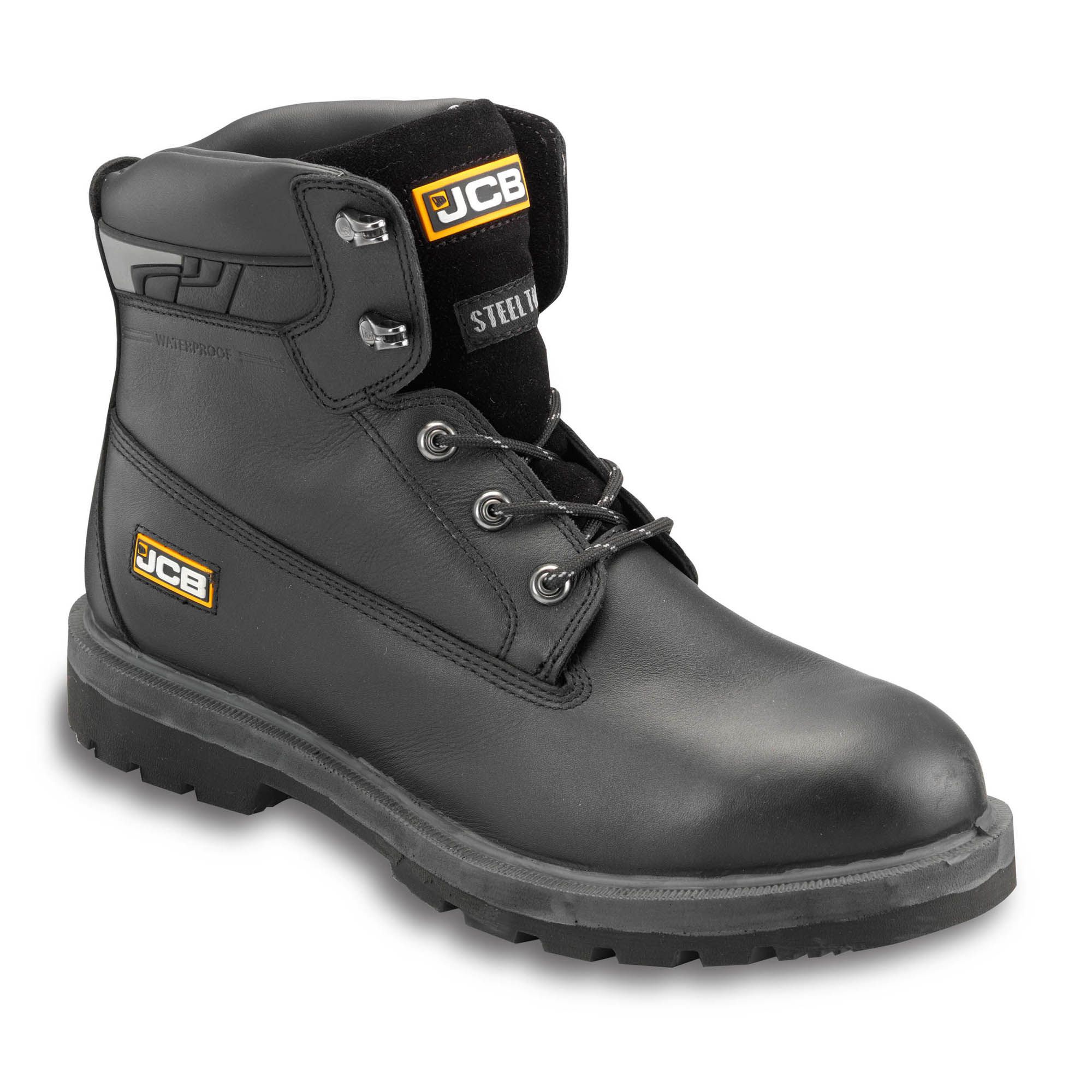 JCB Black Protector Safety boots, size 12 Departments DIY at B&Q