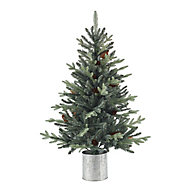 4ft Jura Mint tipped with pinecones Artificial Christmas tree