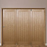 5 panel Unglazed Cottage Timber Oak veneer Internal Folding Door set, (H)2035mm (W)2146mm