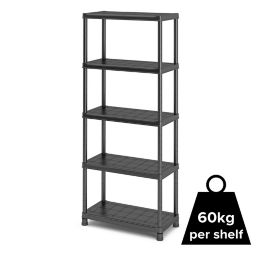 5 shelf Polypropylene Shelving unit (H)1820mm (W)800mm