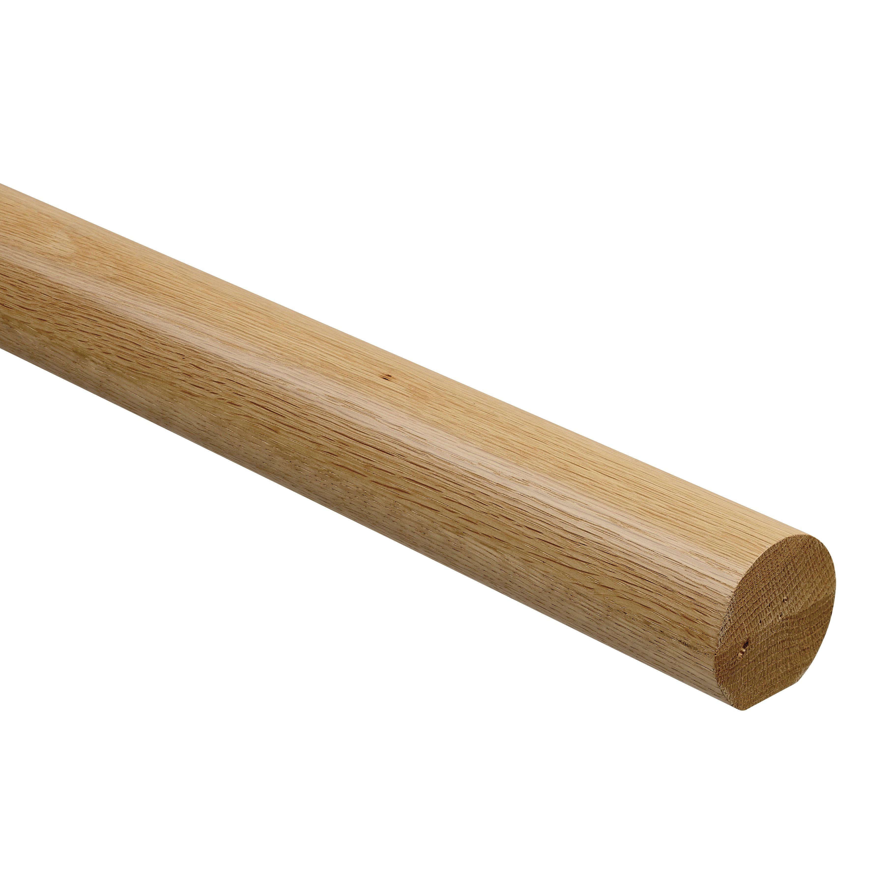 Traditional Natural Oak Rounded Handrail, (L)3.6m (W)54mm Departments