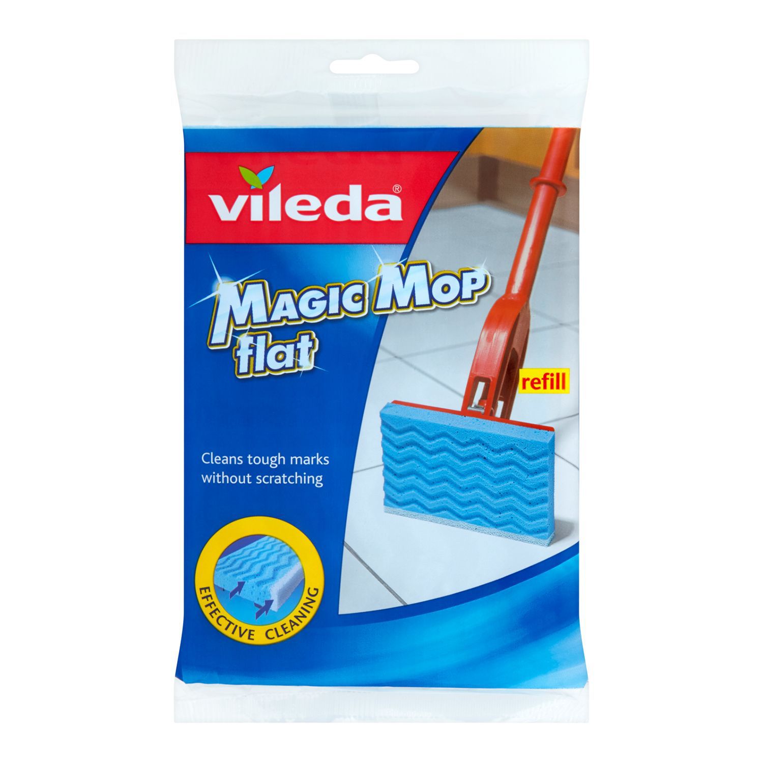 Vileda Red Flat Magic mop refill Departments DIY at B&Q