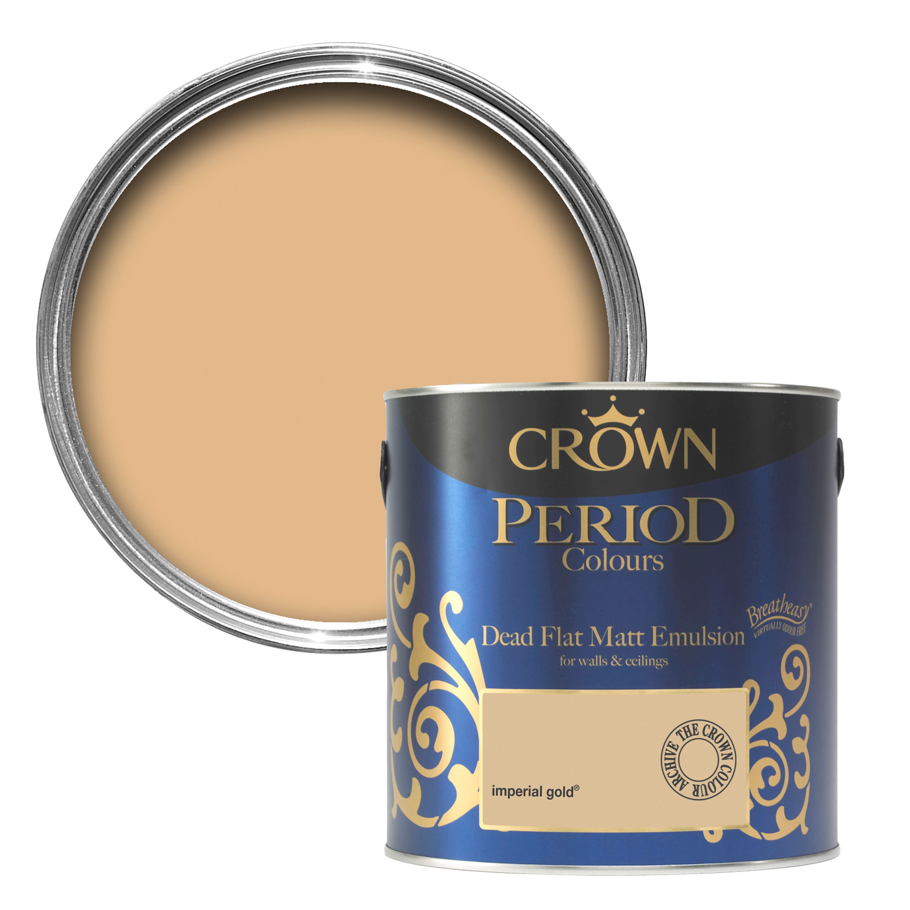 Crown Breatheasy Imperial gold Matt Emulsion paint 2.5 L Departments