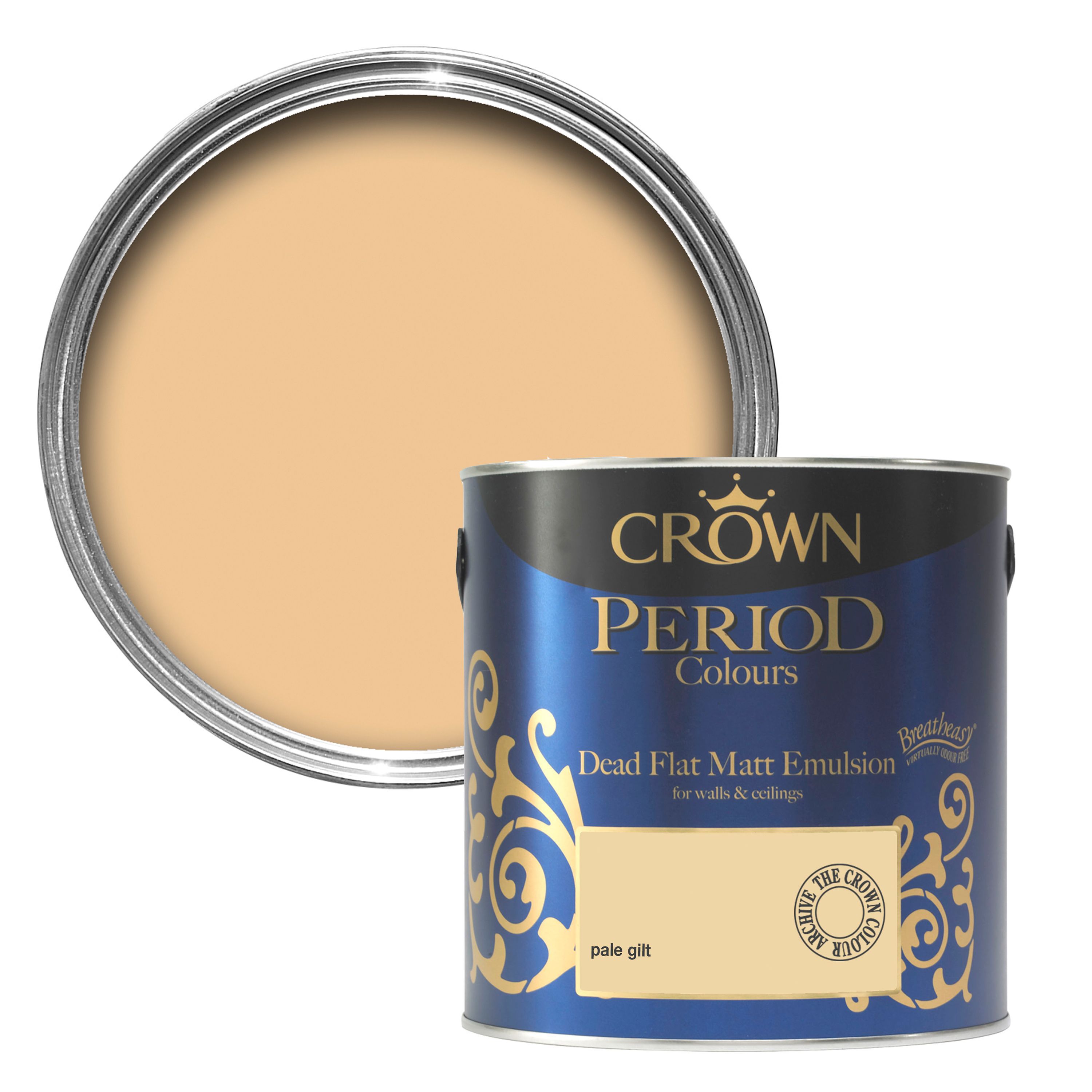 Crown Breatheasy Pale Gilt Matt Emulsion Paint 2.5L Departments DIY