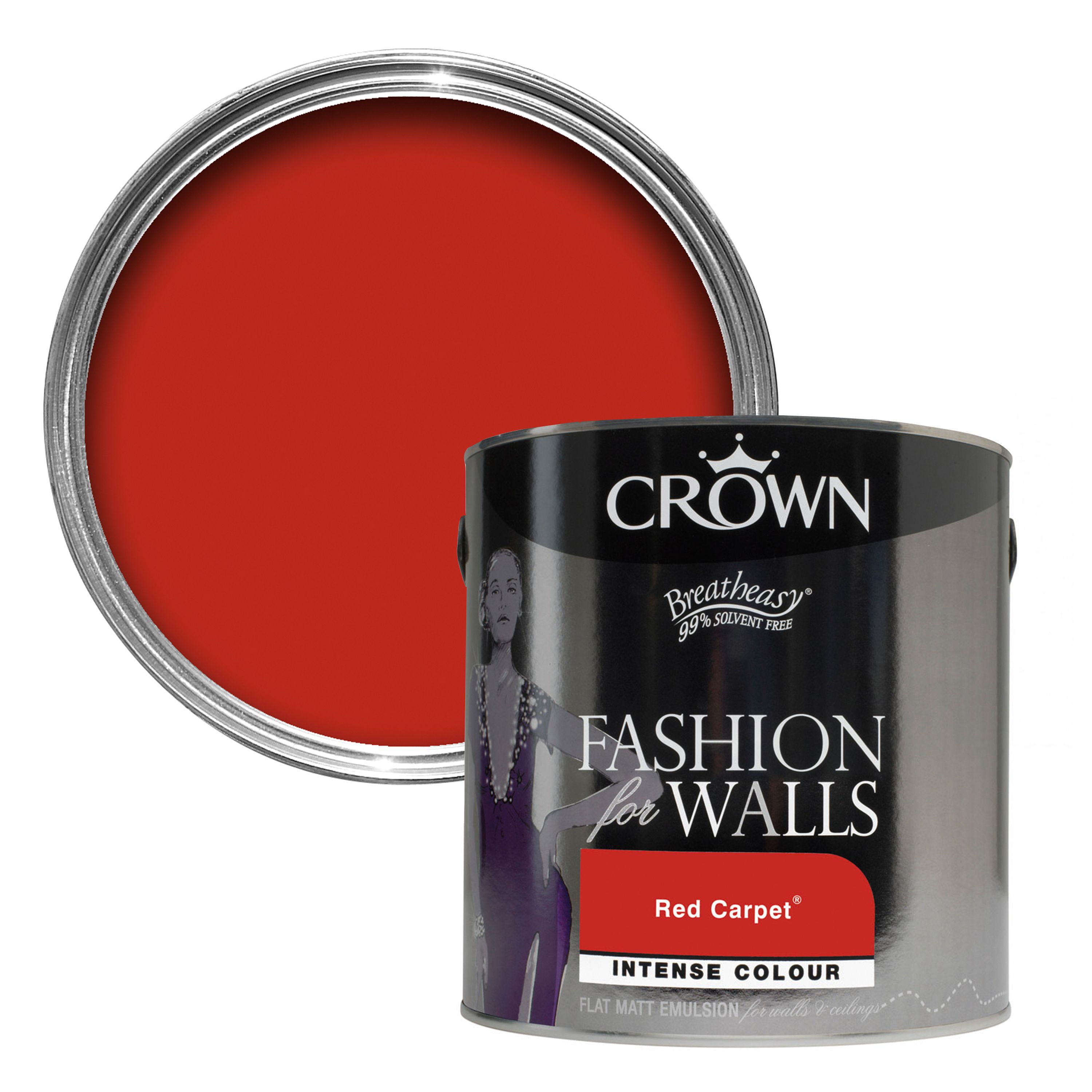 Crown Red Carpet Matt Emulsion Paint 2.5L Departments DIY at B&Q