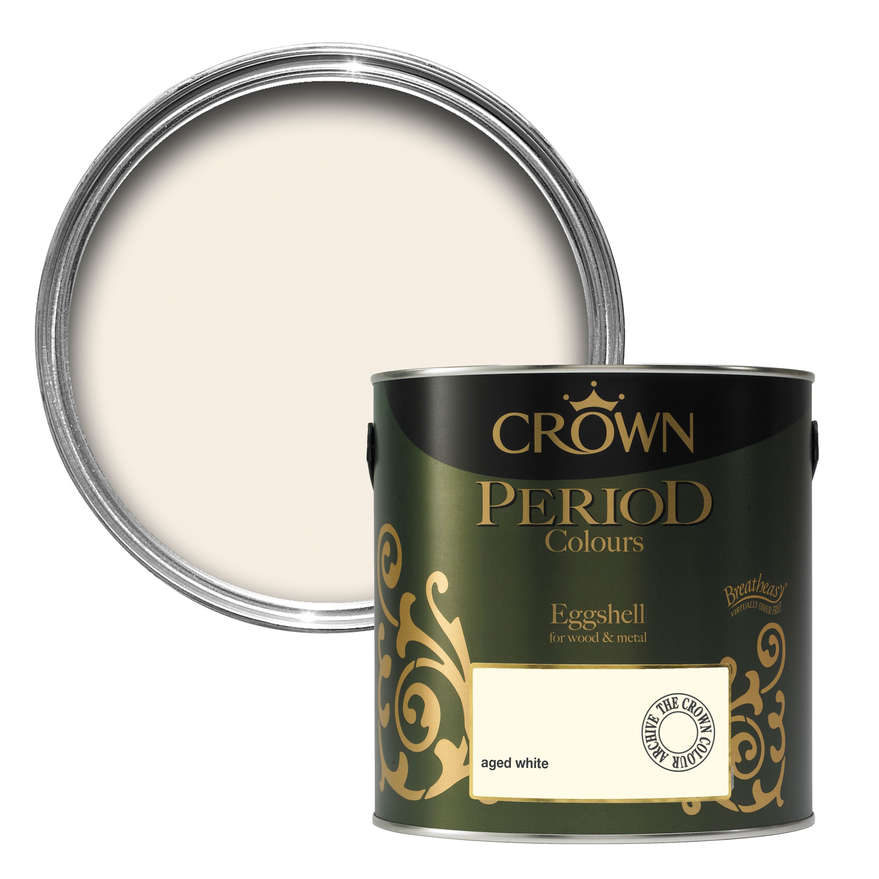 Crown Period Colours Aged White Eggshell Paint 2.5L | Departments | DIY ...