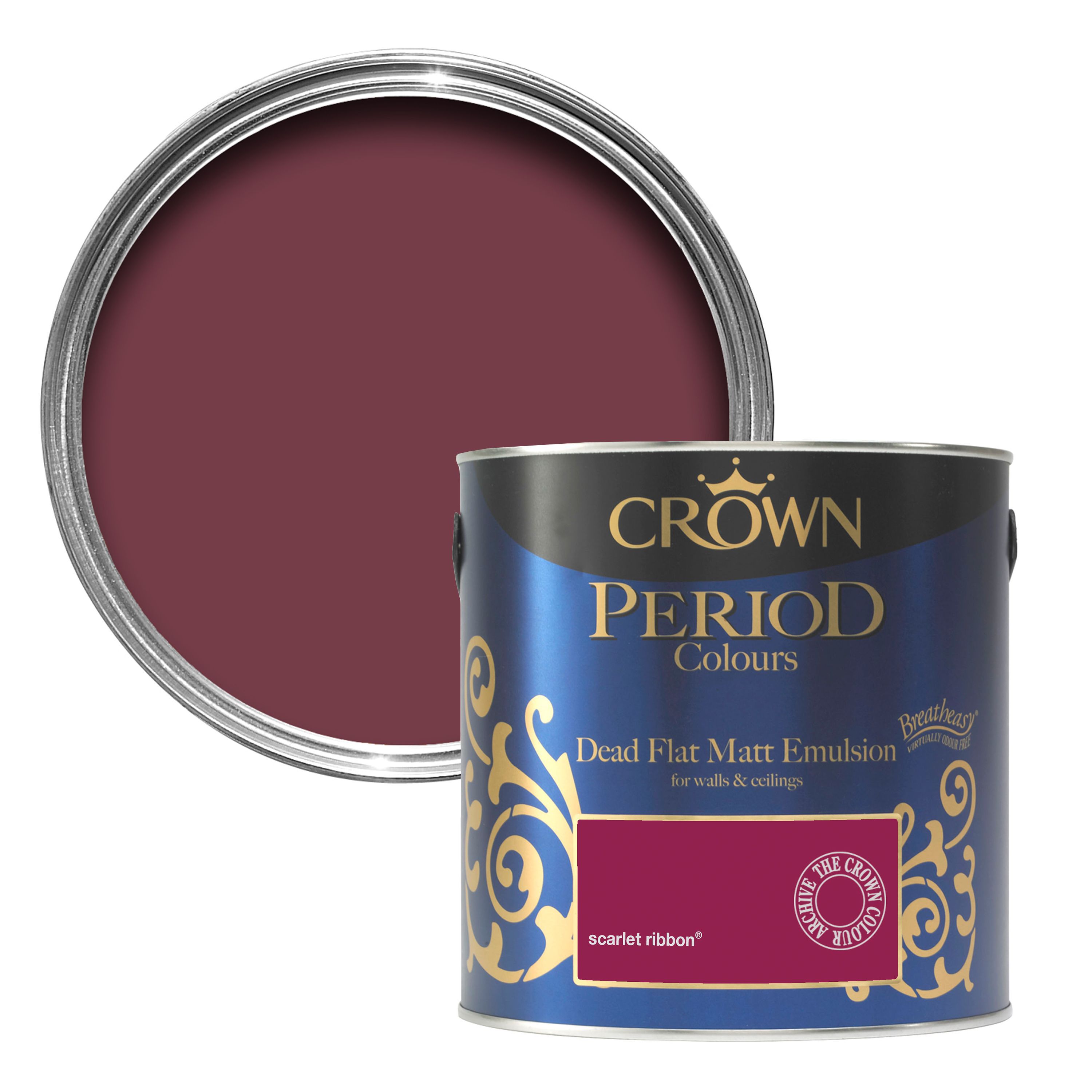 Crown Breatheasy Scarlet ribbon Matt Emulsion paint 2.5 L | Departments ...