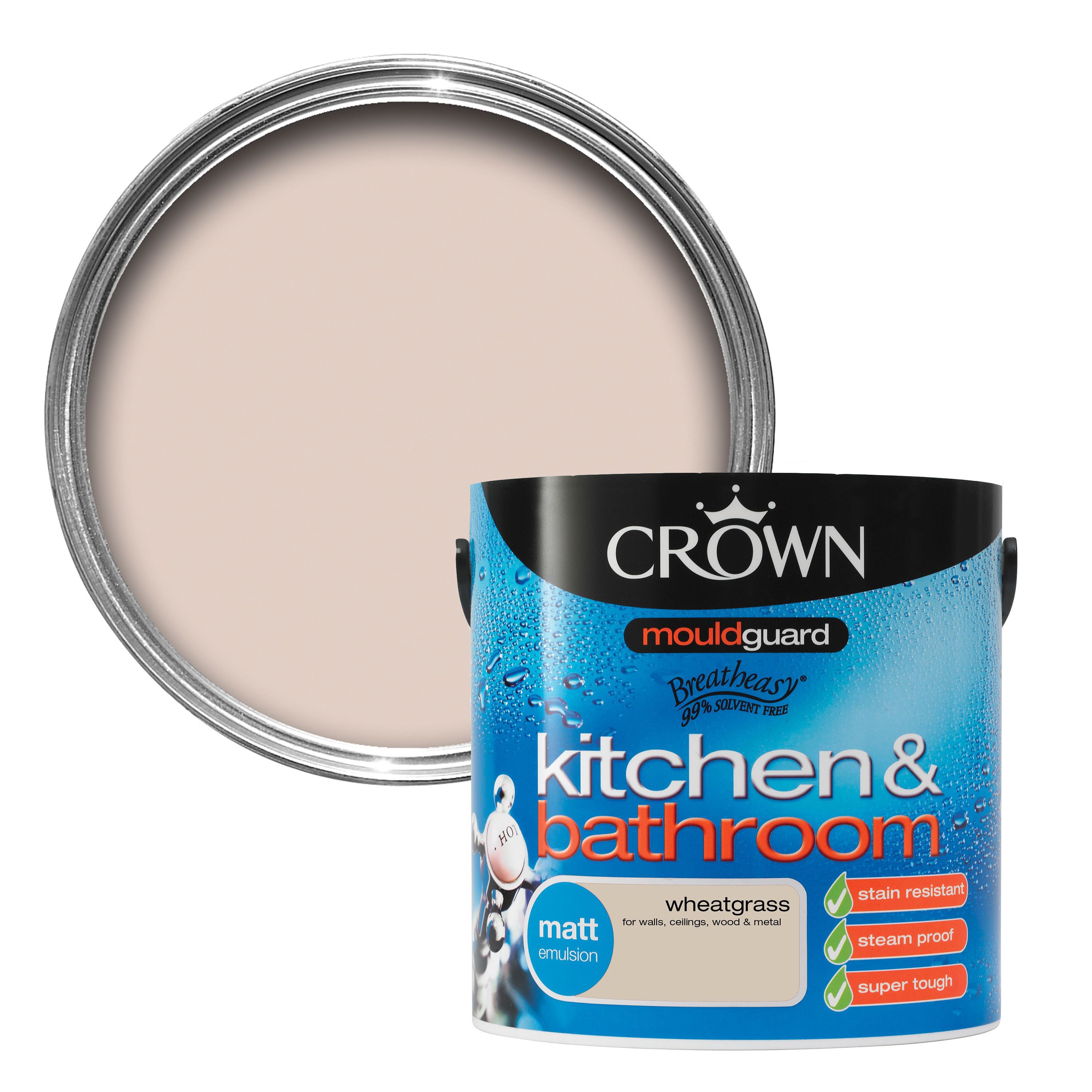 Crown Kitchen & Bathroom Wheatgrass Matt Emulsion Paint 2.5L