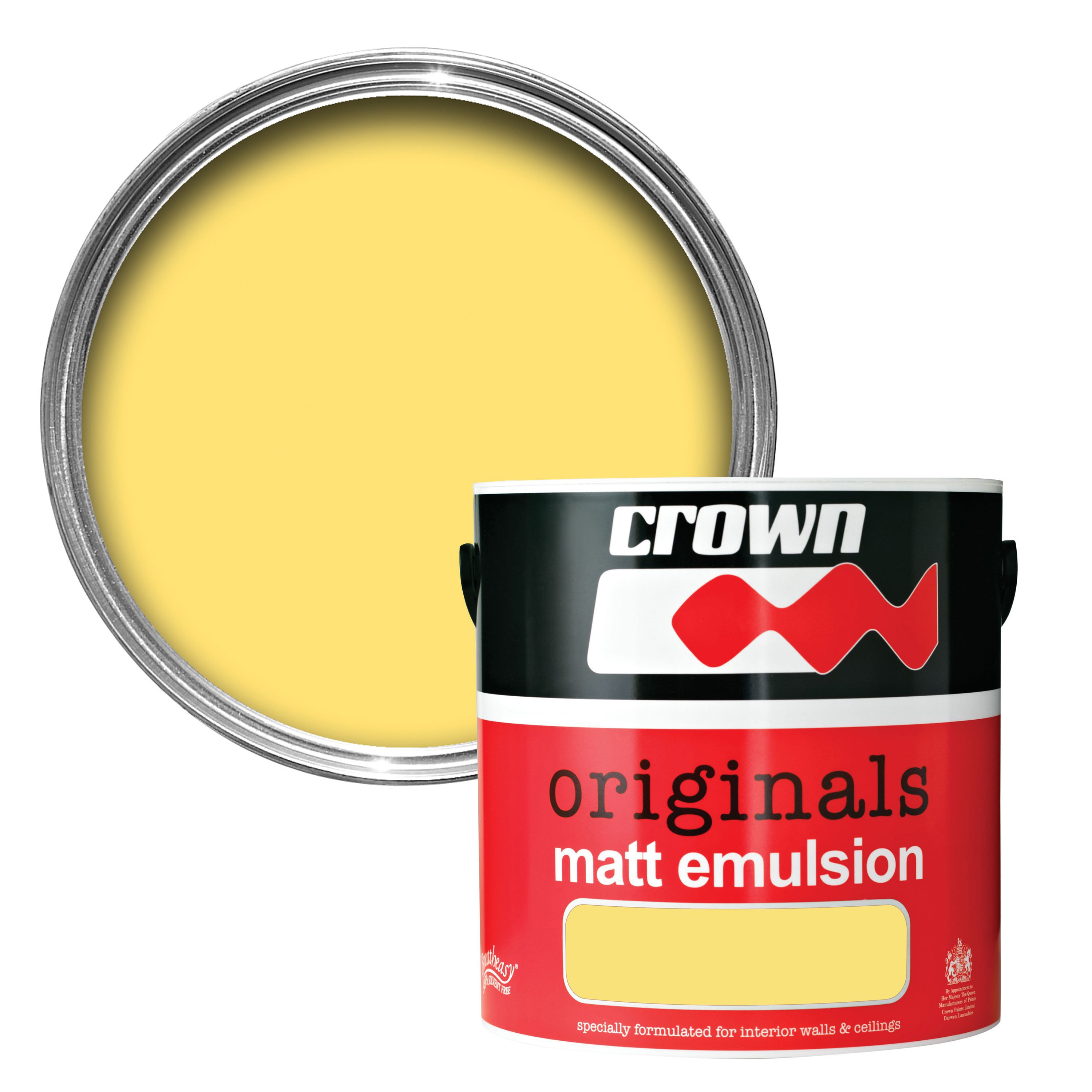 Crown Originals 1971 1971 Yellow Matt Emulsion Paint 2.5L Departments