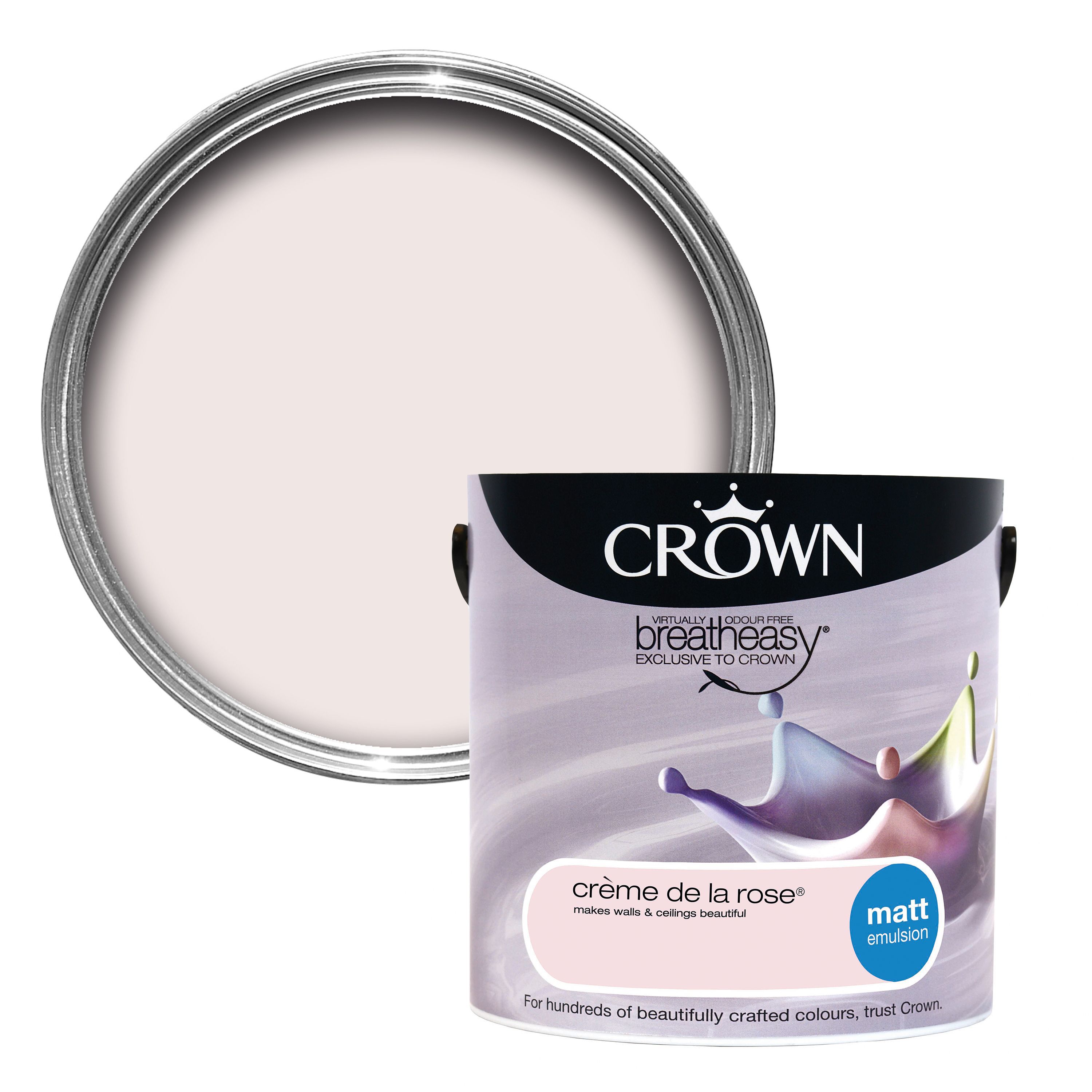 Crown Breatheasy Crème De La Rose Matt Emulsion Paint 2.5L