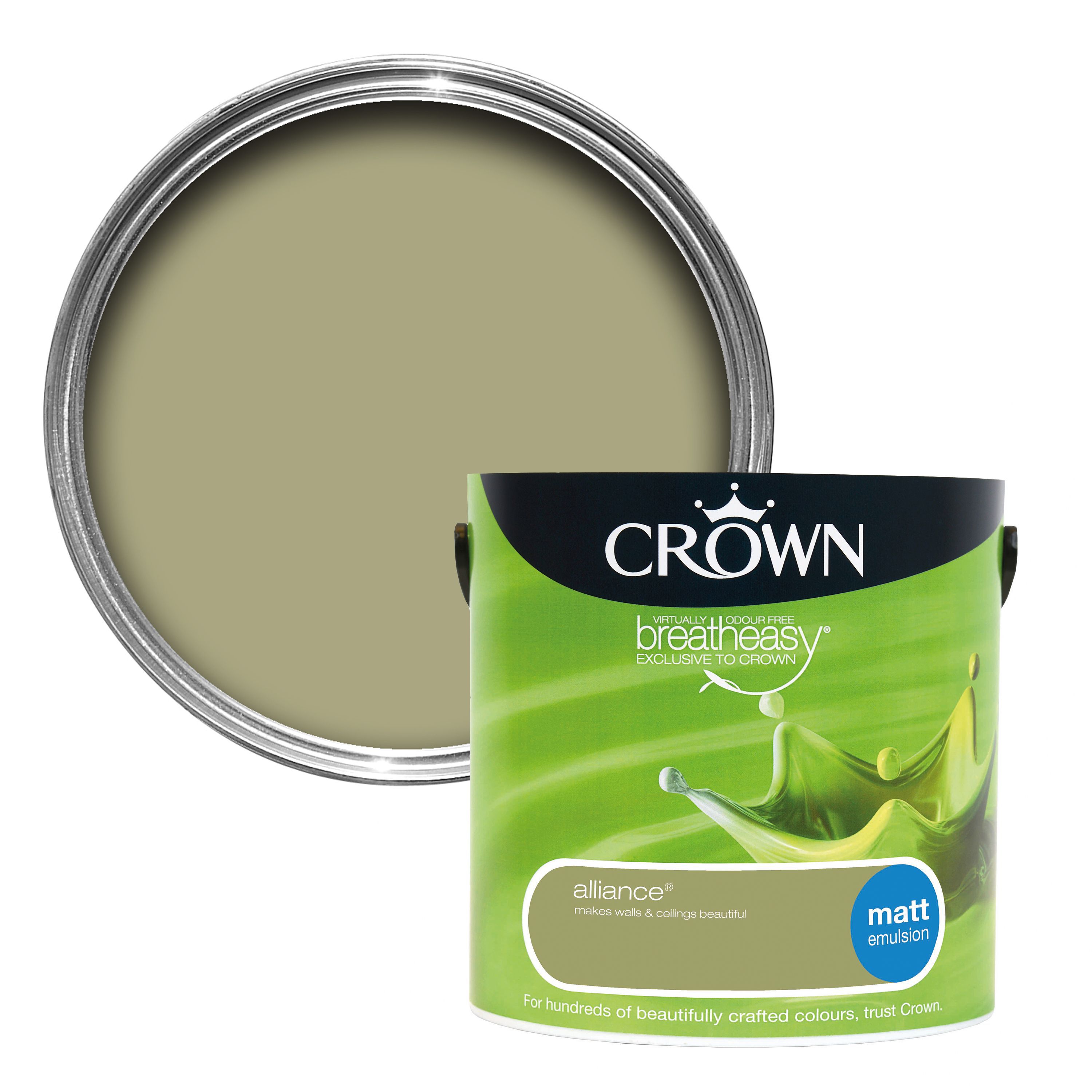 Crown Breatheasy Alliance Matt Emulsion Paint 2.5L Departments DIY