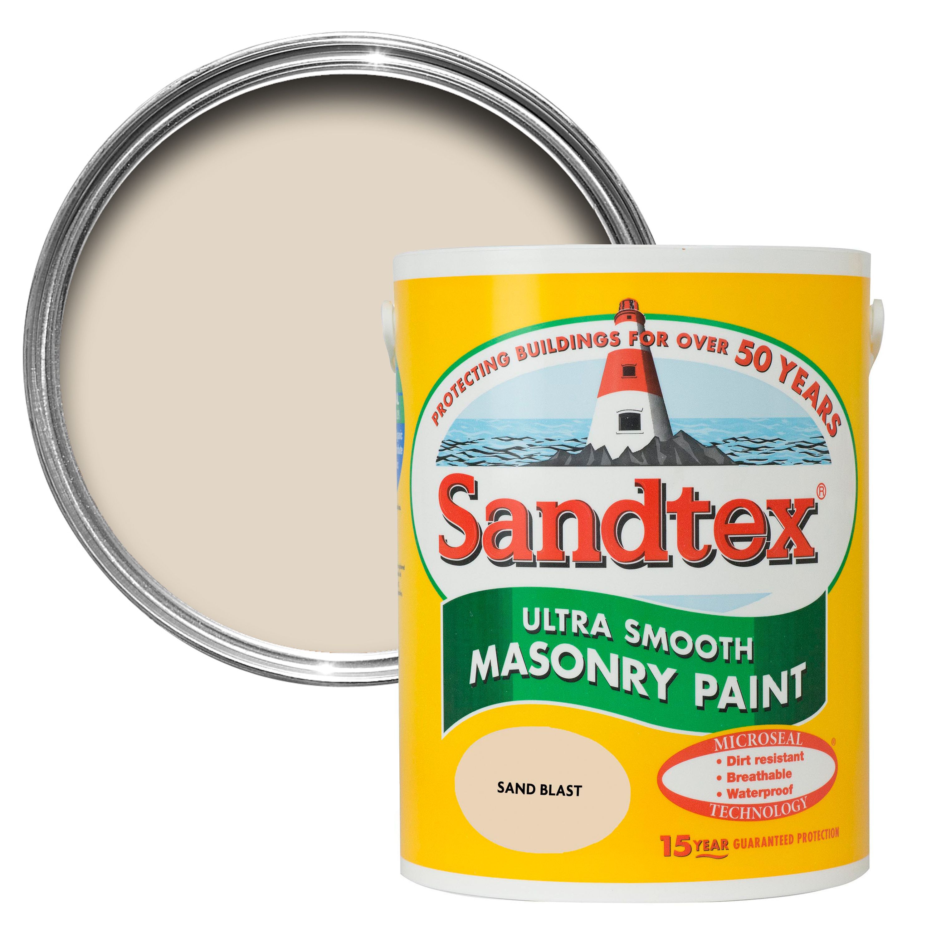 Sandtex Sandblast Cream Matt Masonry Paint 5L | Departments | DIY at B&Q