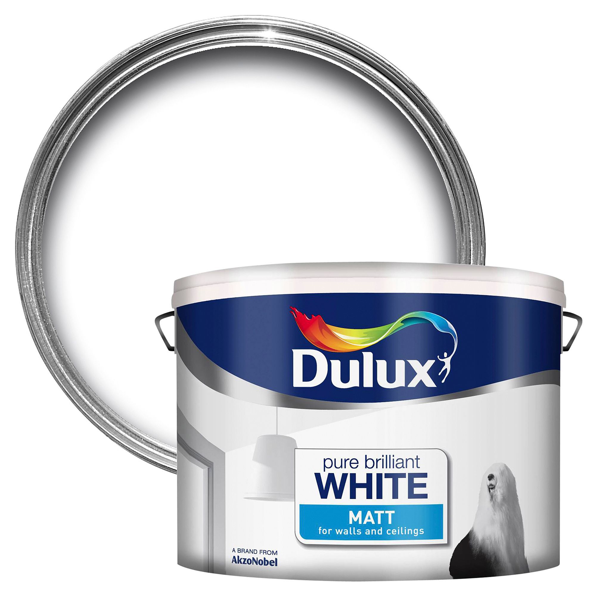 Dulux Pure Brilliant White Matt Emulsion Paint 10L | Departments | DIY