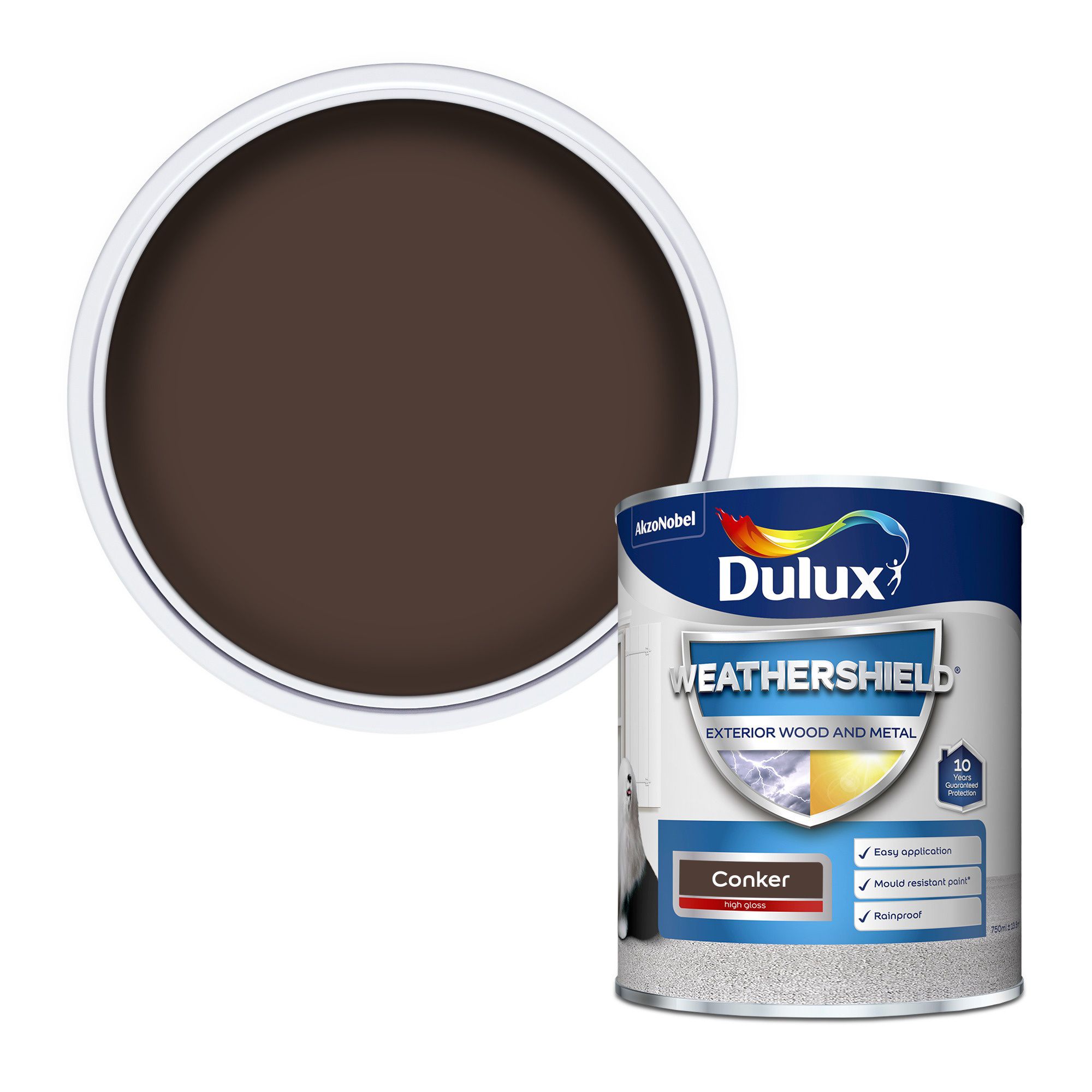 Dulux Weathershield Conker Gloss Metal & wood paint, 0.75L