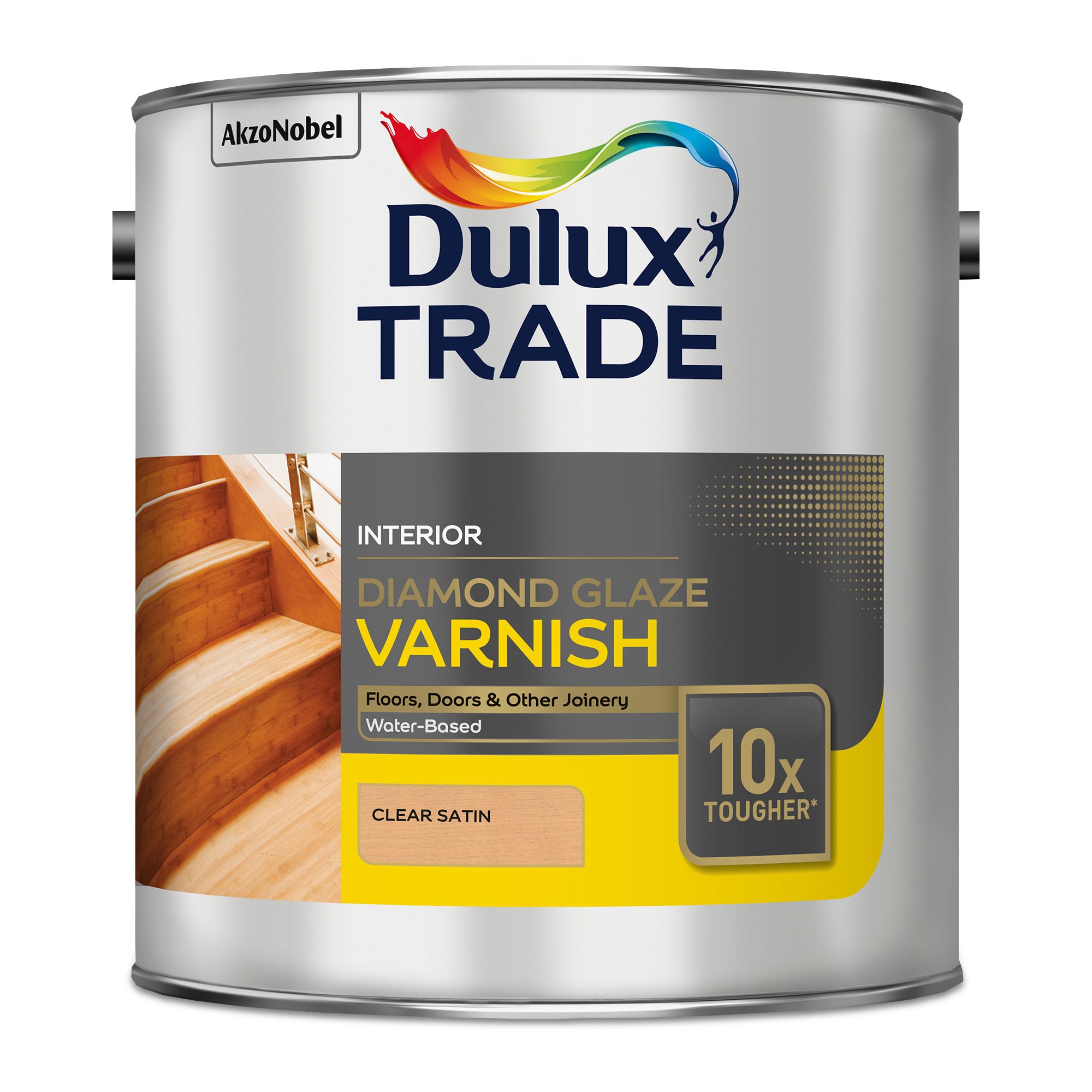 Dulux Trade Diamond Clear Satin Floor Wood Varnish 2 5l