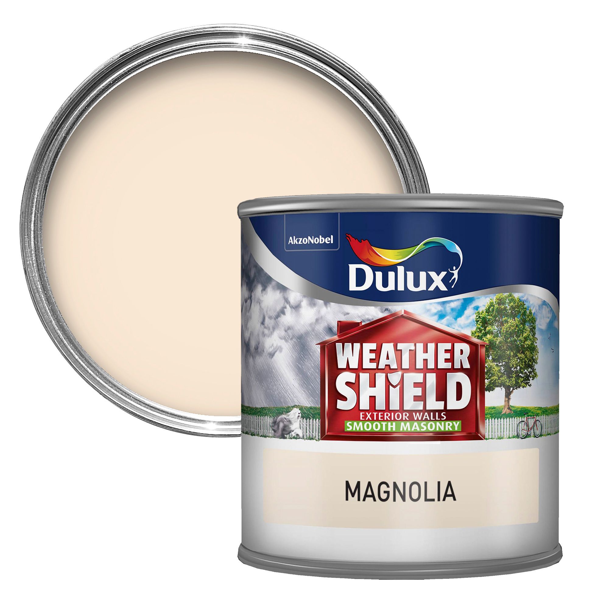  Dulux  Weathershield Magnolia  Smooth Masonry paint 0 25L 