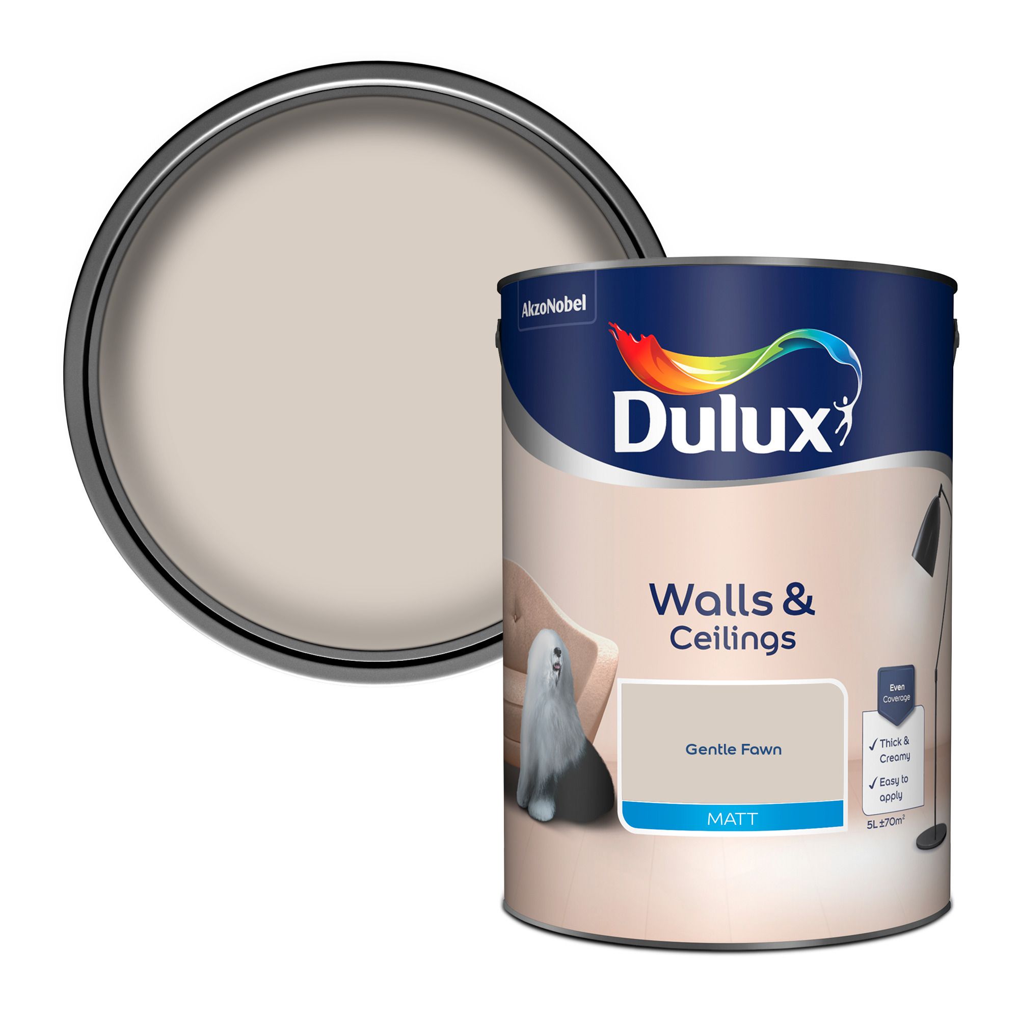Dulux Gentle Fawn Matt Emulsion Paint 5L Departments DIY At B Q