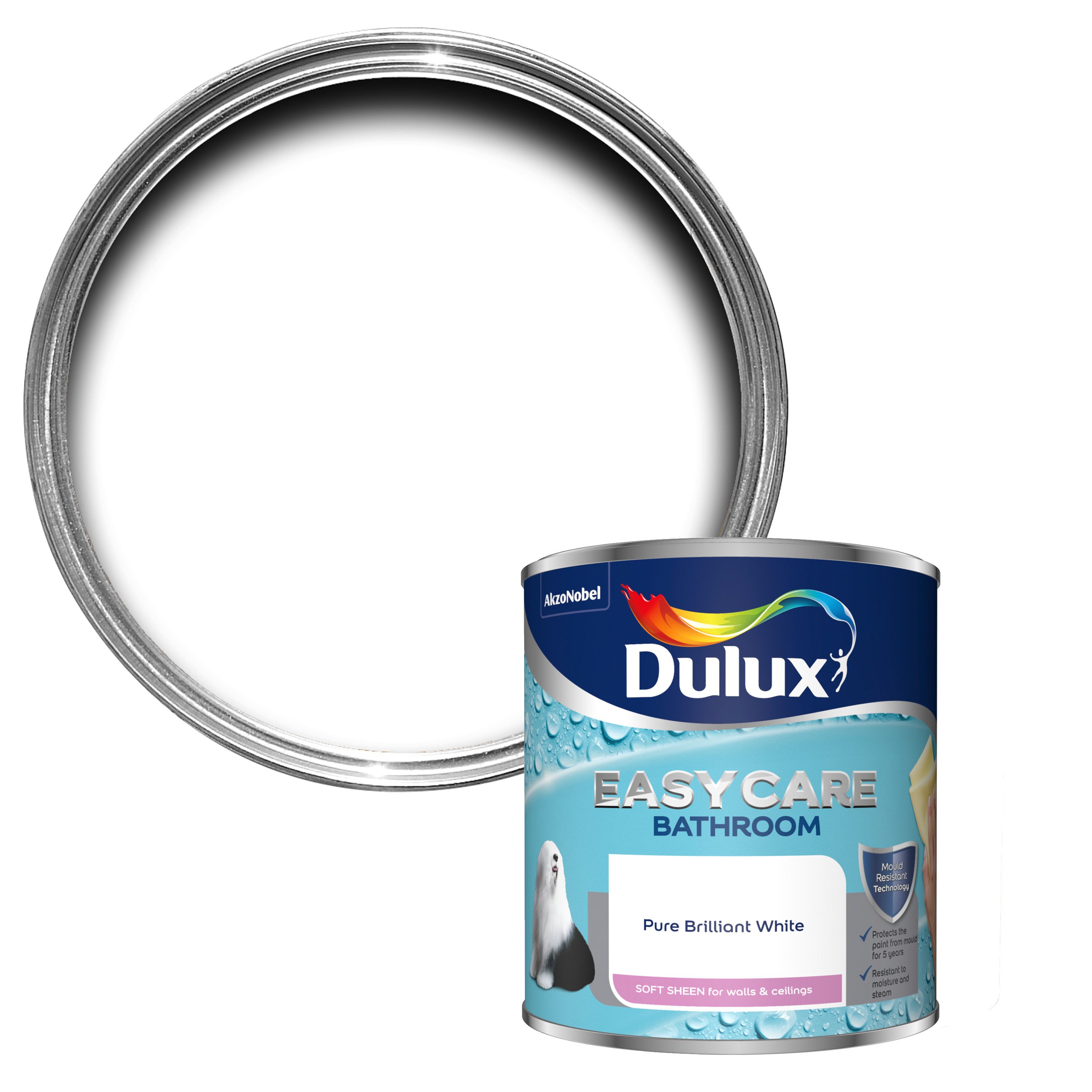 Dulux Easycare Pure Brilliant White Soft Sheen Emulsion Paint 1l