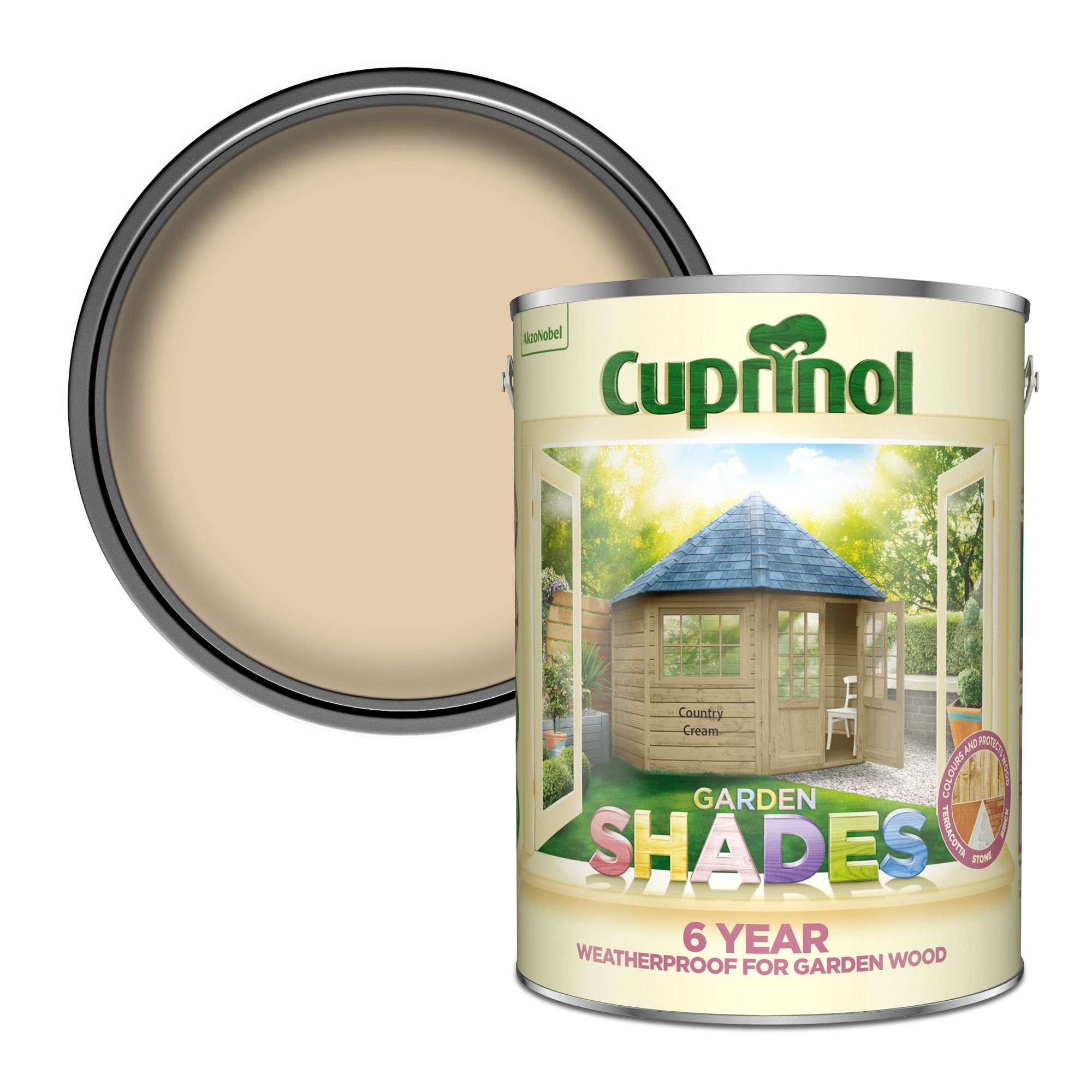 Cuprinol Garden shades Country cream Matt Wood paint, 5L | Departments