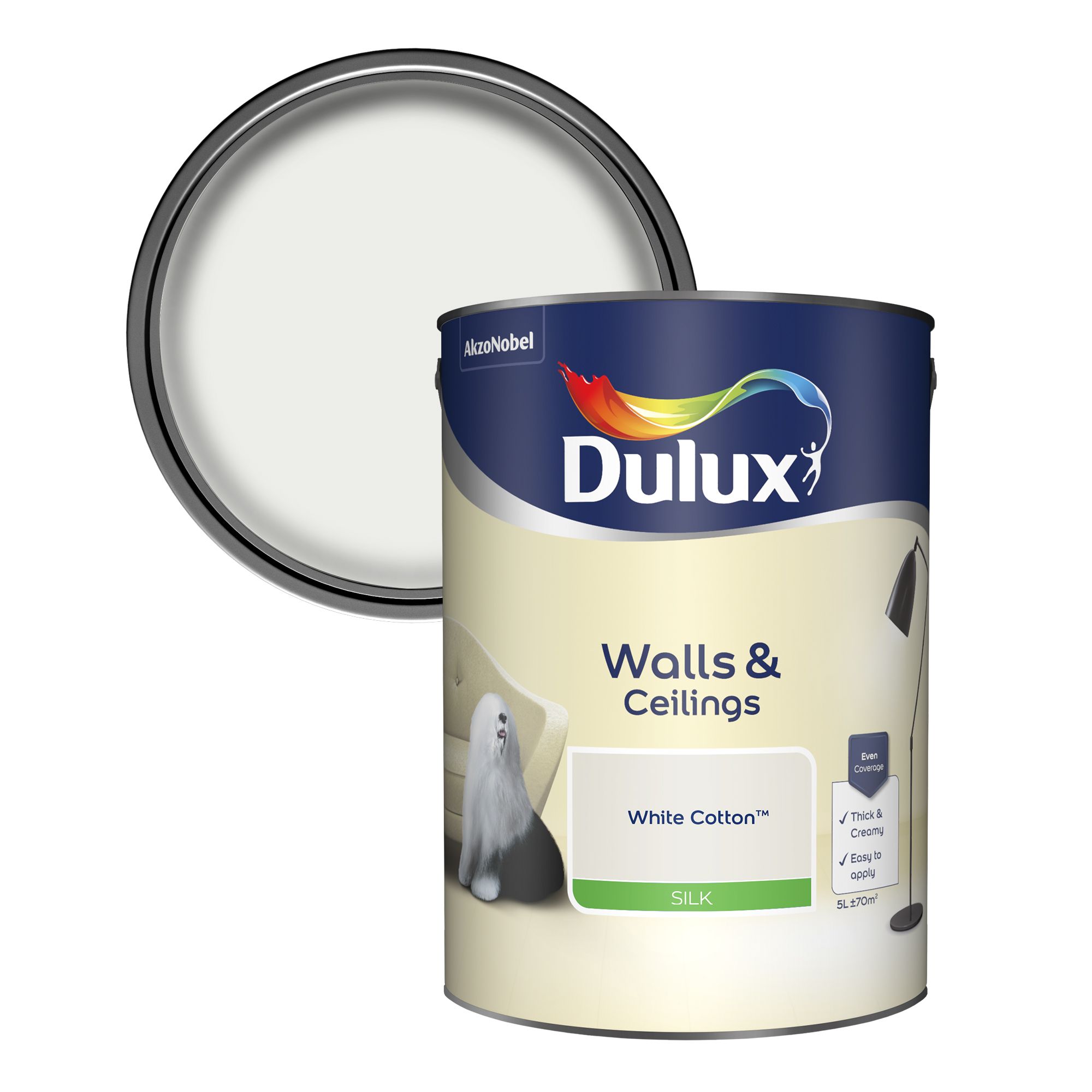 Dulux Trade White Silk Emulsion Paint 10l Departments Diy At B Q