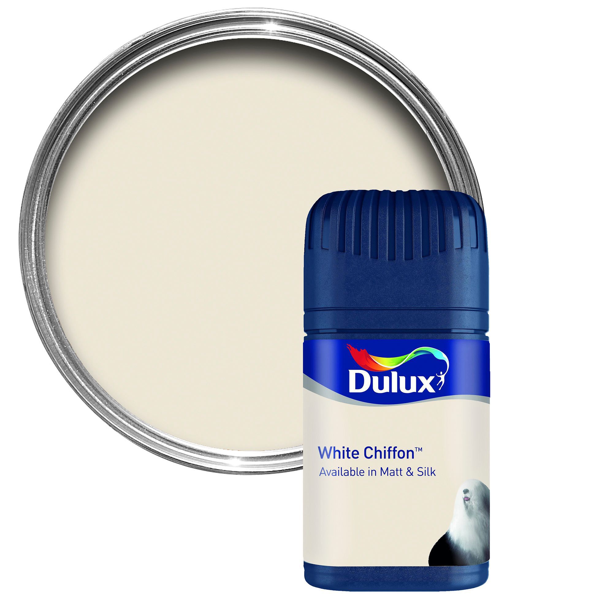 Dulux White Chiffon Matt Emulsion Paint 0.05L Tester Pot | Departments ...