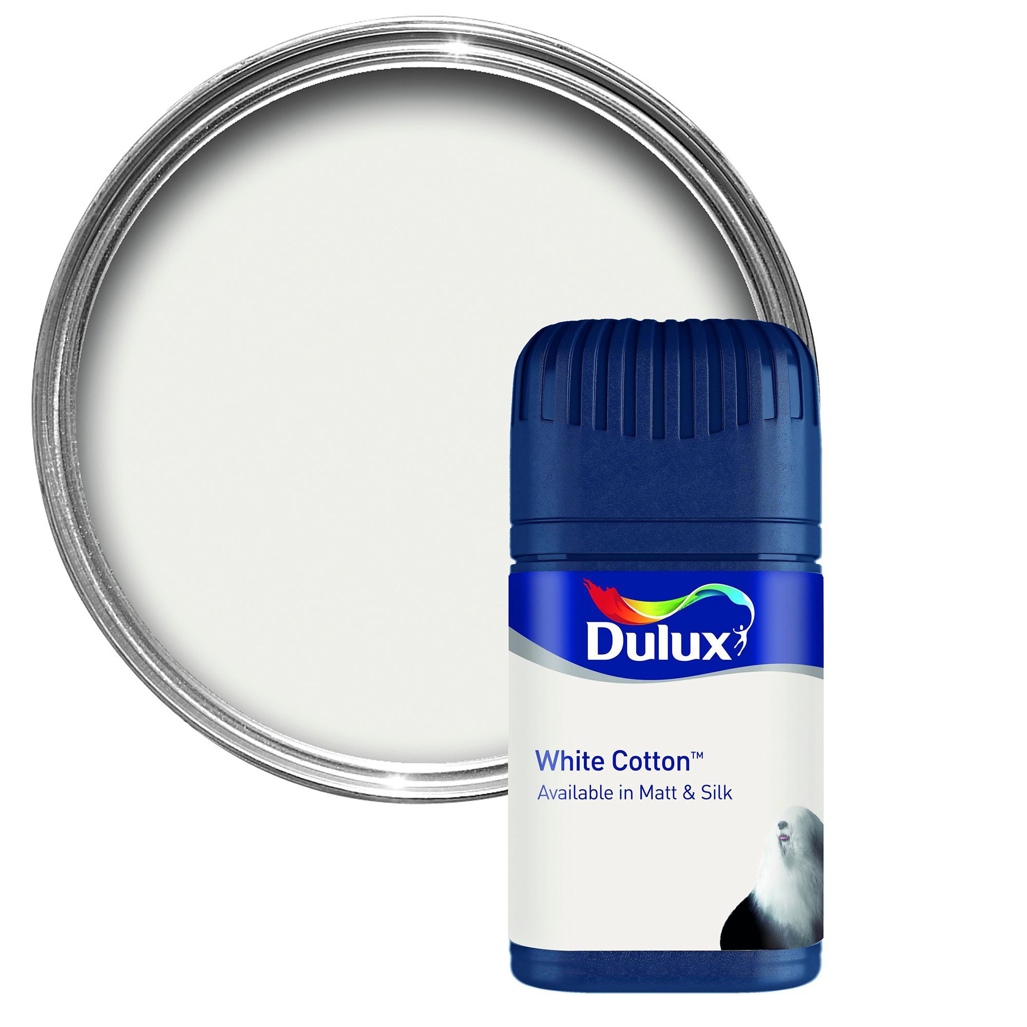 Dulux White Cotton Matt Emulsion Paint 0.05L Tester Pot Departments