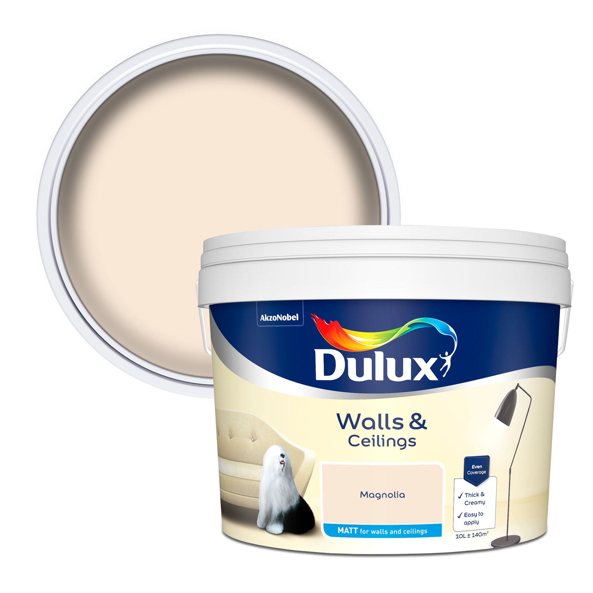 Dulux Magnolia Matt Emulsion Paint 10l Departments Diy At B Q