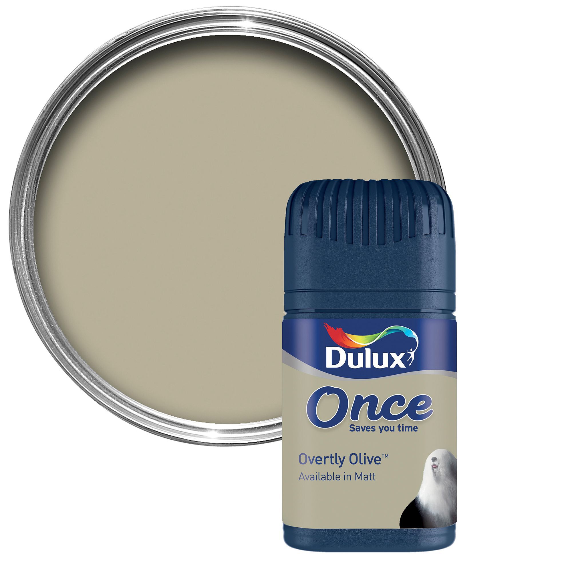 Dulux Once Overtly Olive Matt Emulsion Paint 0.05L Tester Pot