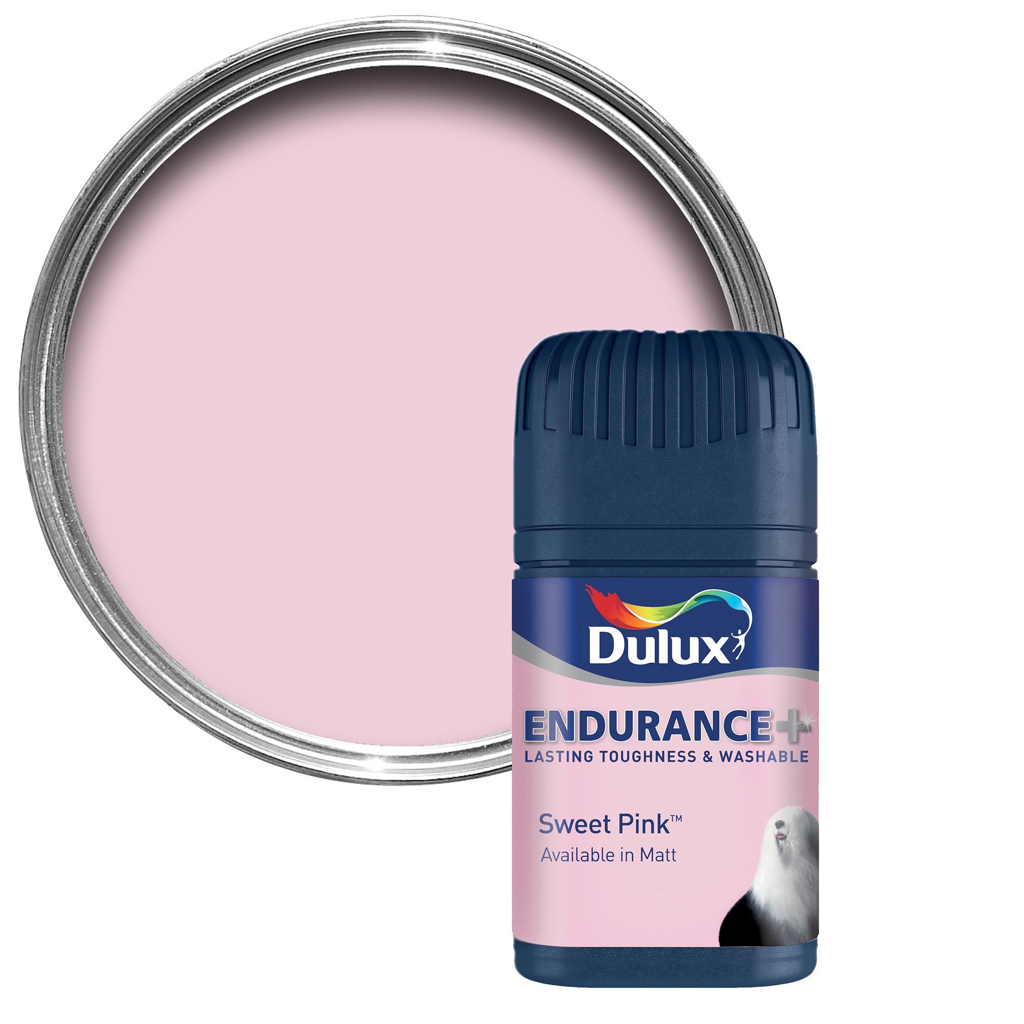 Dulux Endurance Sweet pink Matt Emulsion paint 0.05L Tester pot ...