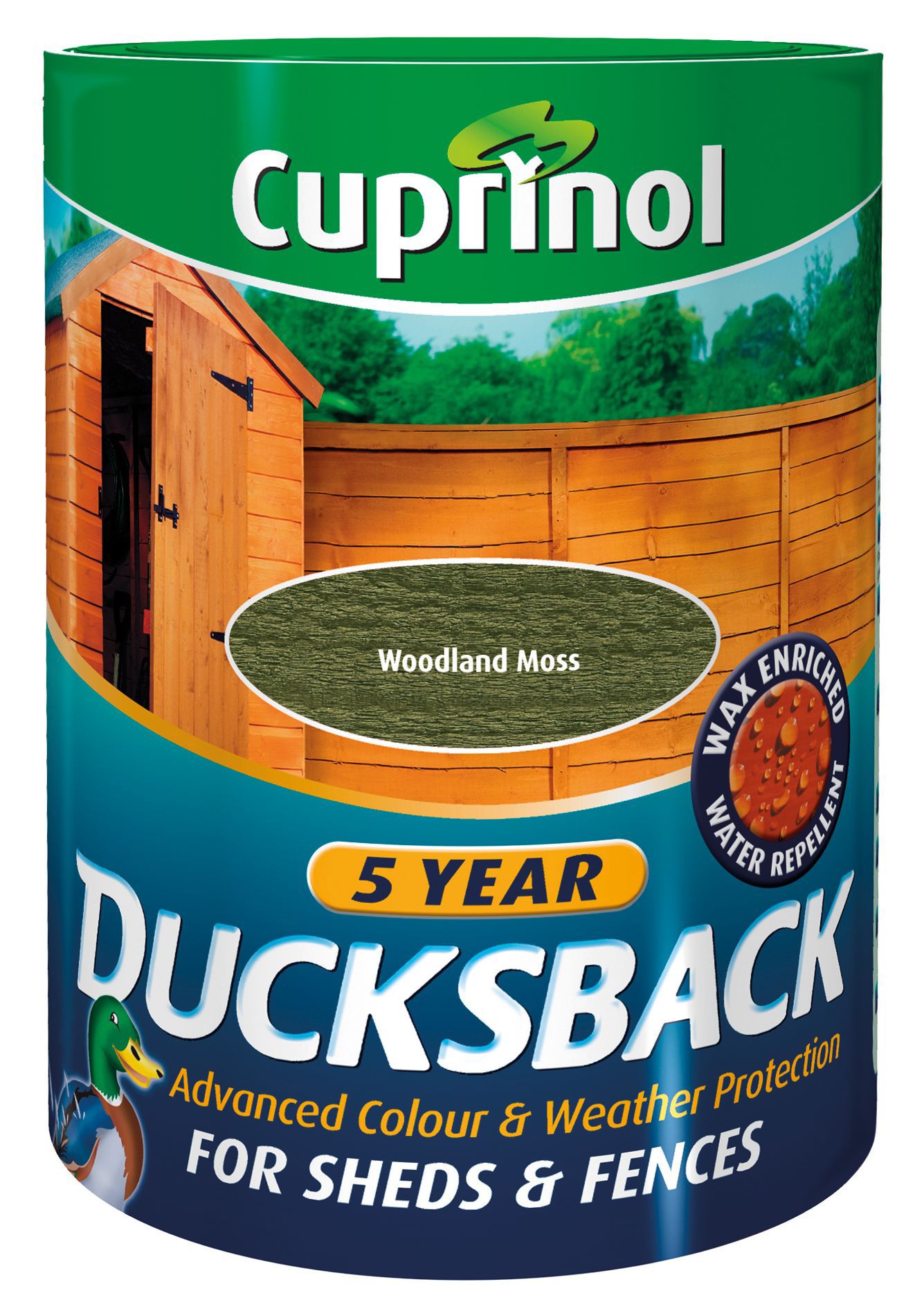Cuprinol Ducksback Woodland moss Matt Decorative waterproofer 5L Departments DIY at B&Q