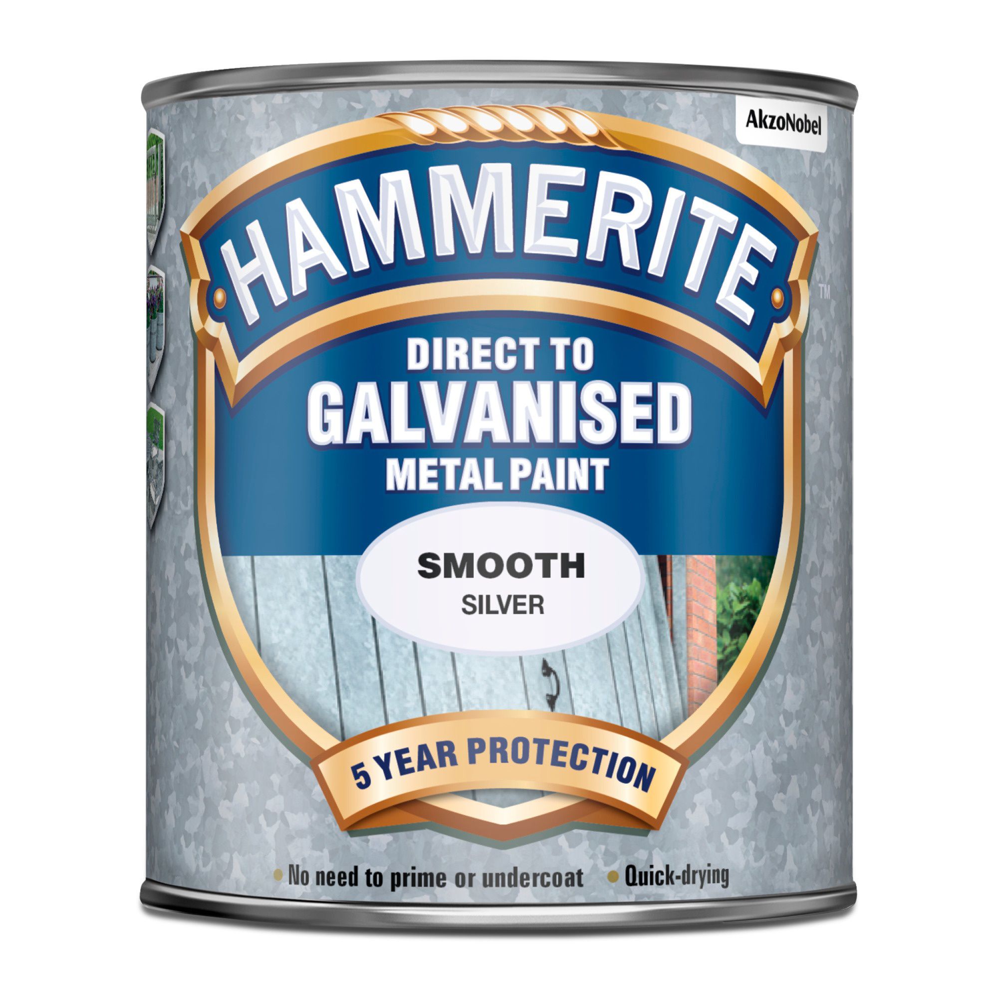 Hammerite Gloss Silver effect Metal paint, 0.75L Departments DIY at B&Q