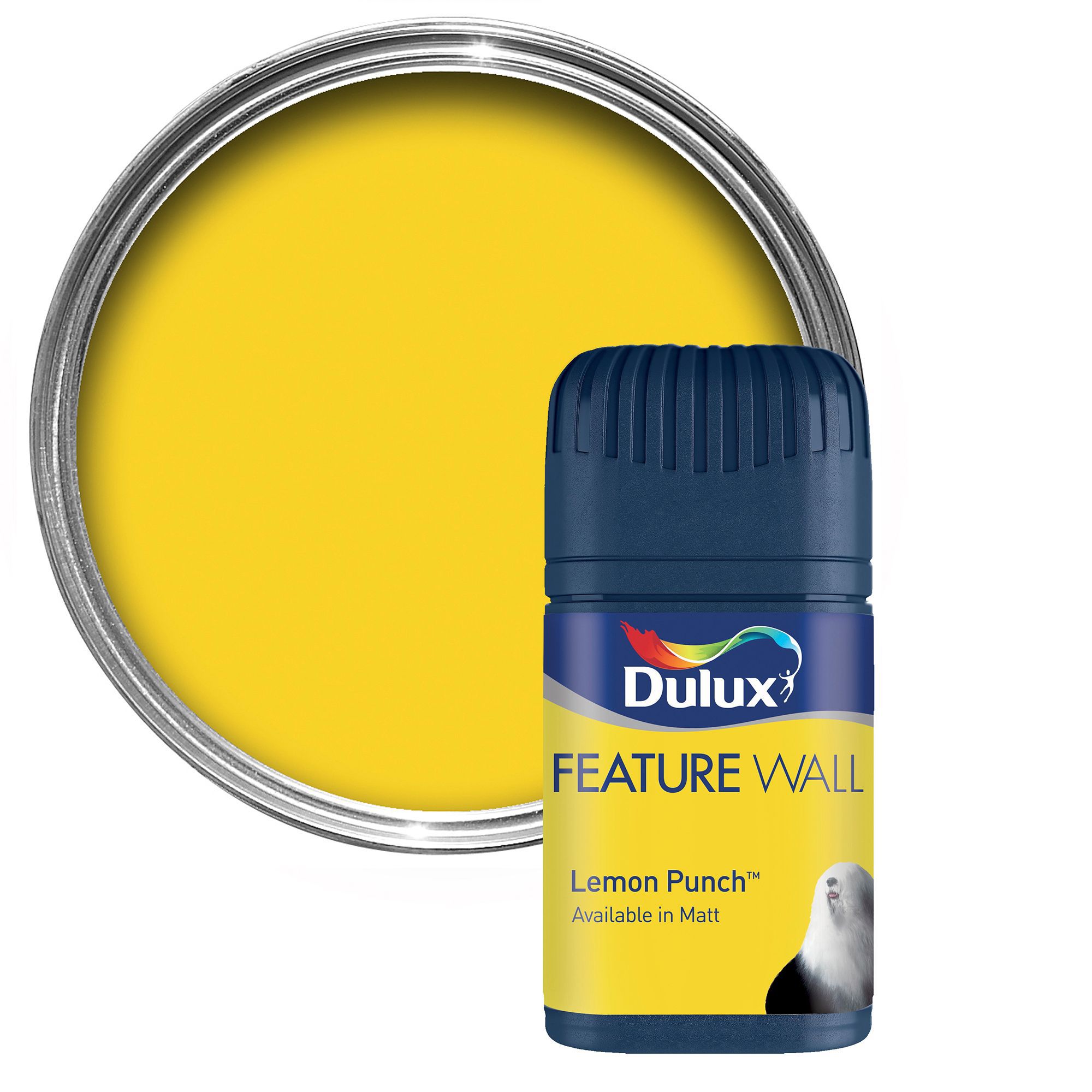  Dulux  Feature Wall Lemon Punch Matt Emulsion Paint  0 05L 