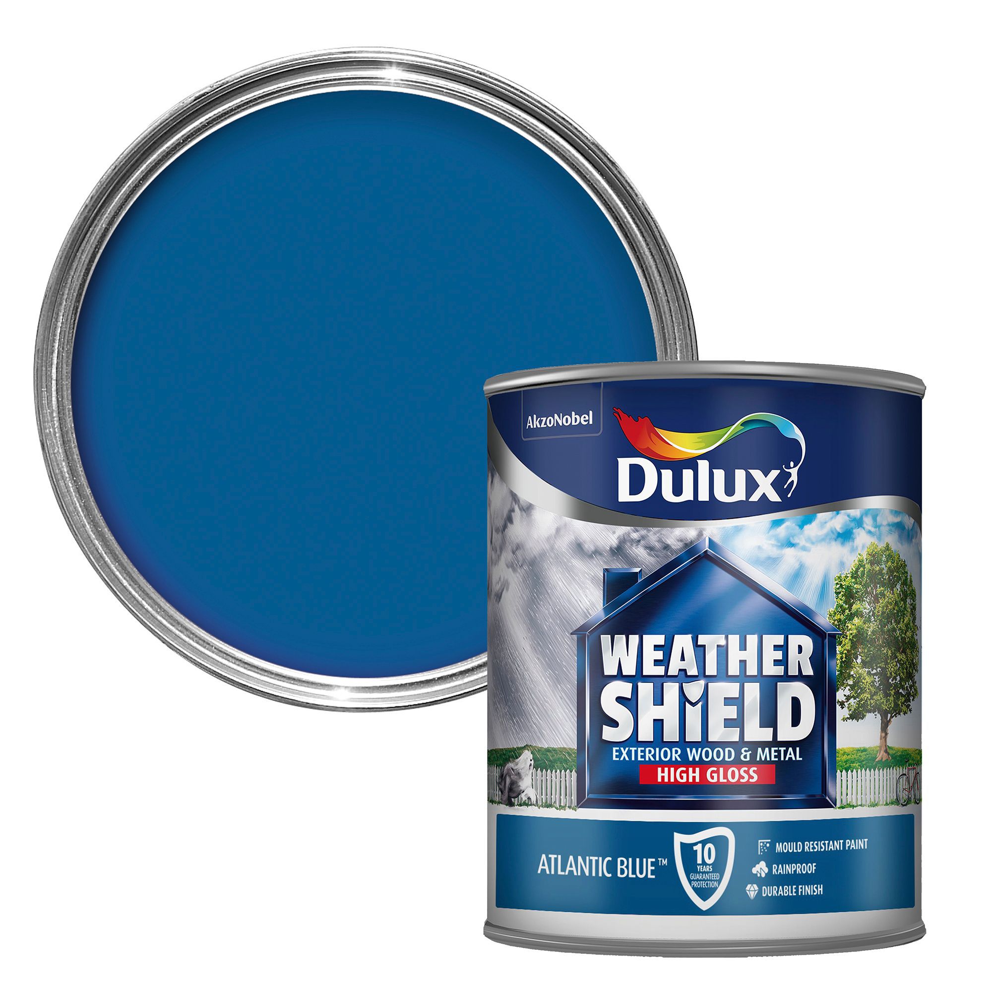 Dulux Weathershield Exterior Atlantic Blue Gloss Wood & Metal Paint 0