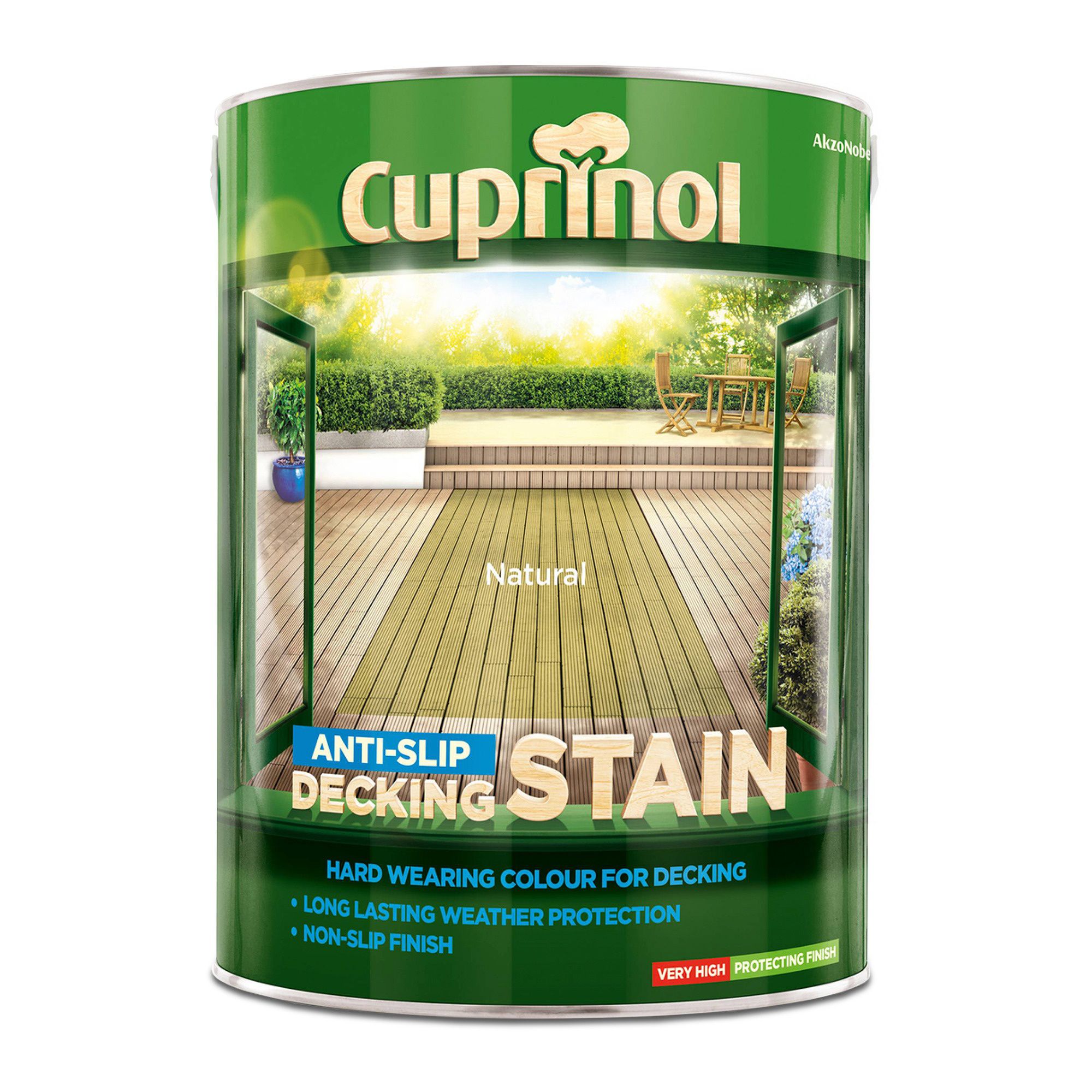 Cuprinol Natural Matt Slip resistant Decking Wood stain, 5L