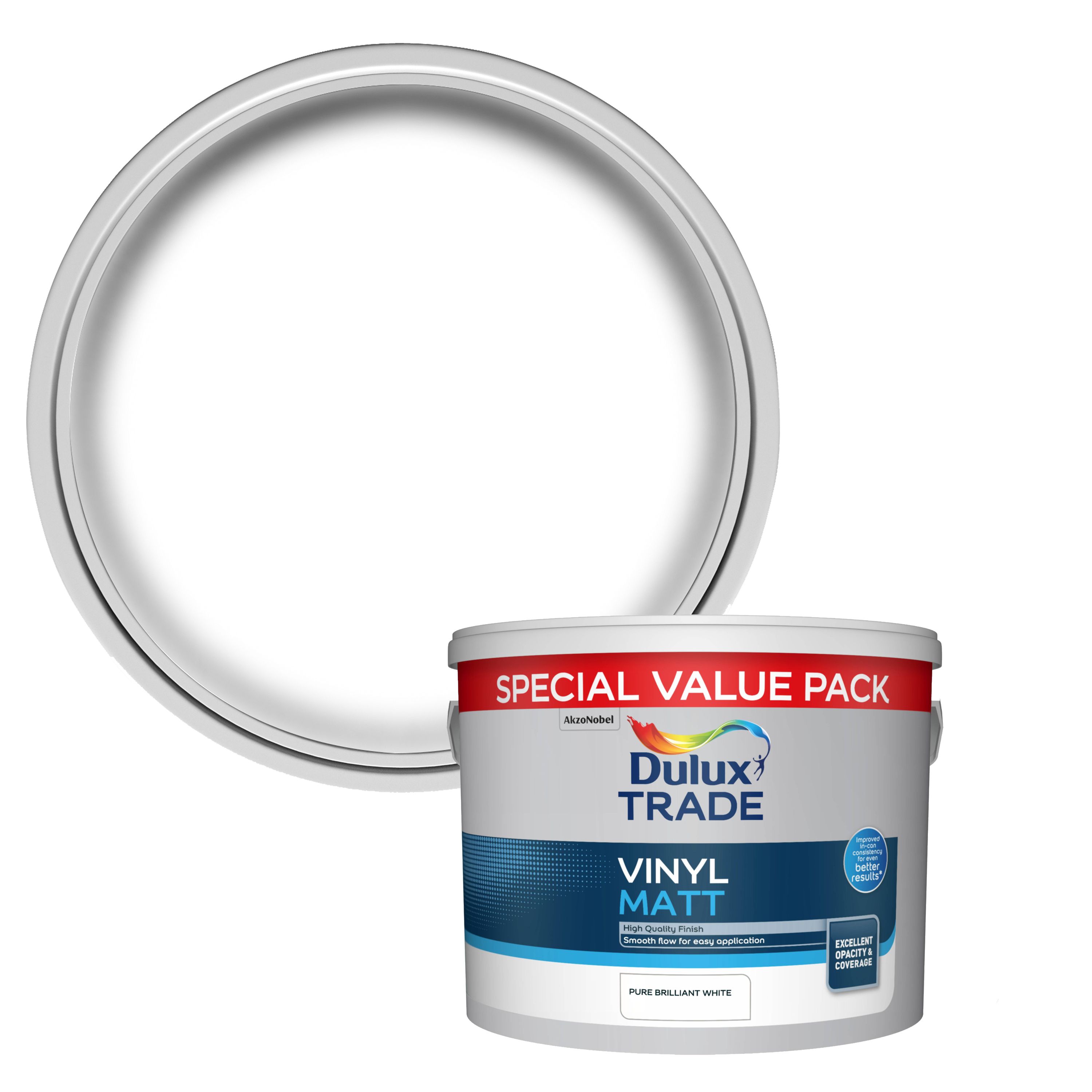  Dulux  Trade  Pure brilliant white Matt Vinyl emulsion paint  