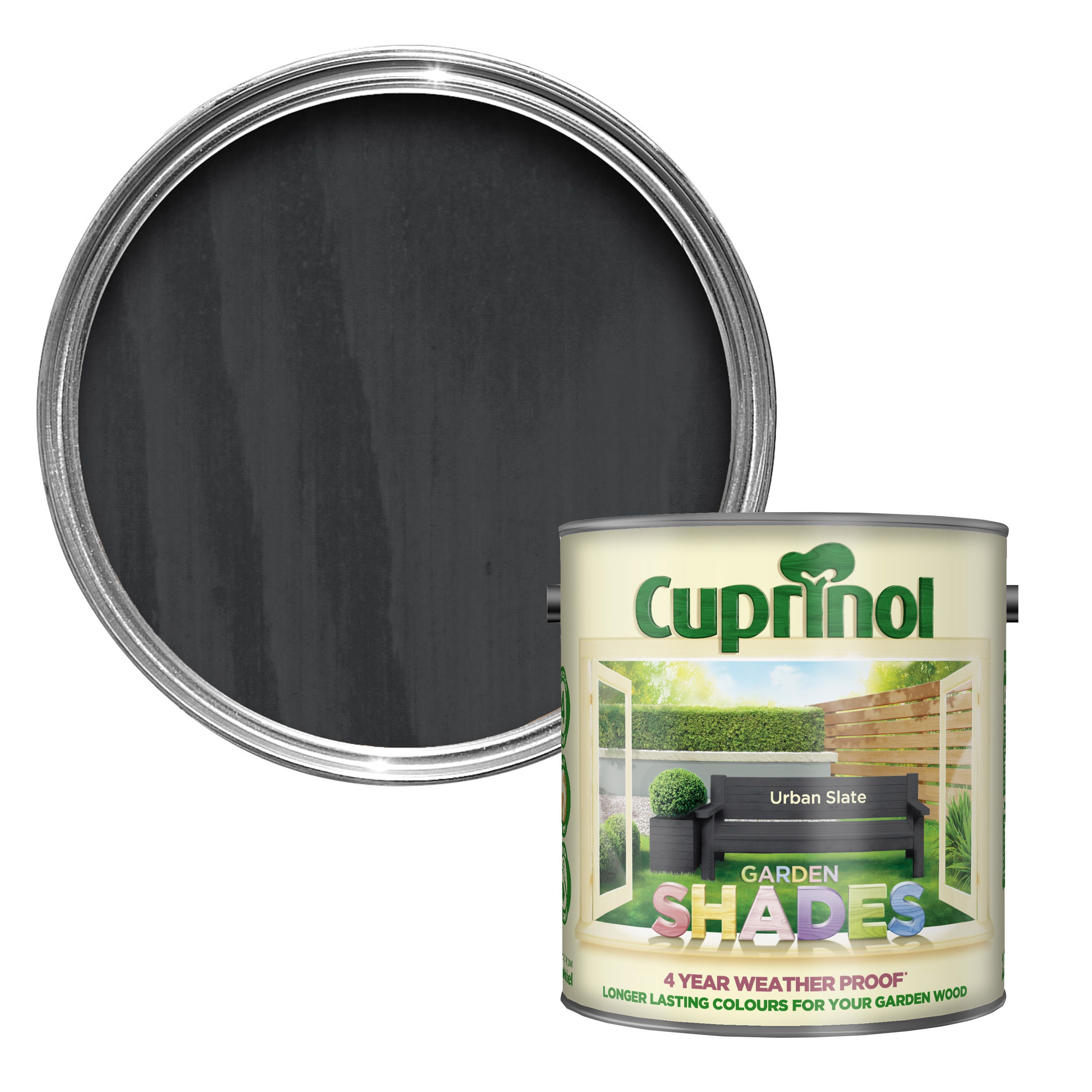 Cuprinol Garden shades Urban slate Matt Wood paint, 2.5L | Departments