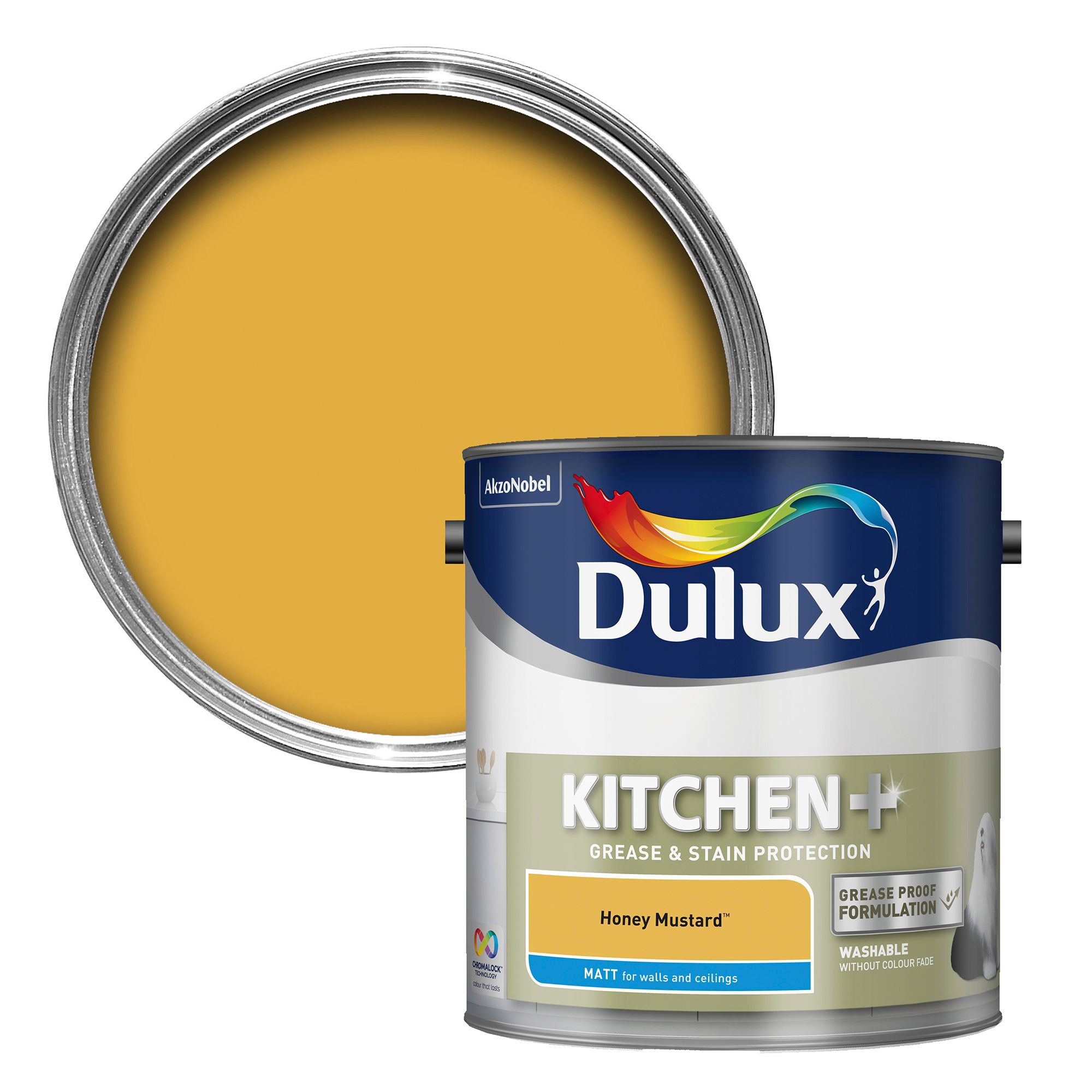  Dulux  Kitchen Honey mustard Matt Emulsion paint  2 5L 