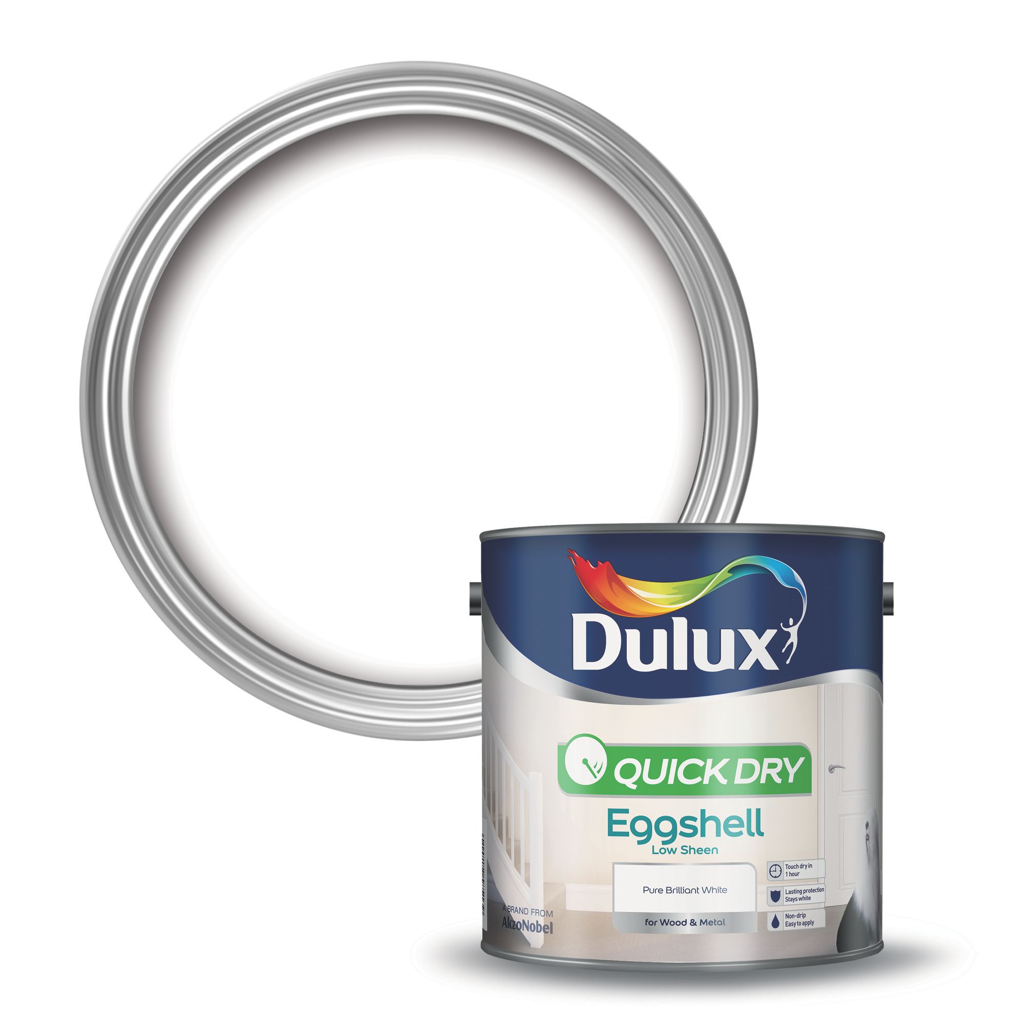  Dulux  Pure brilliant white Eggshell Wood  metal paint  2 