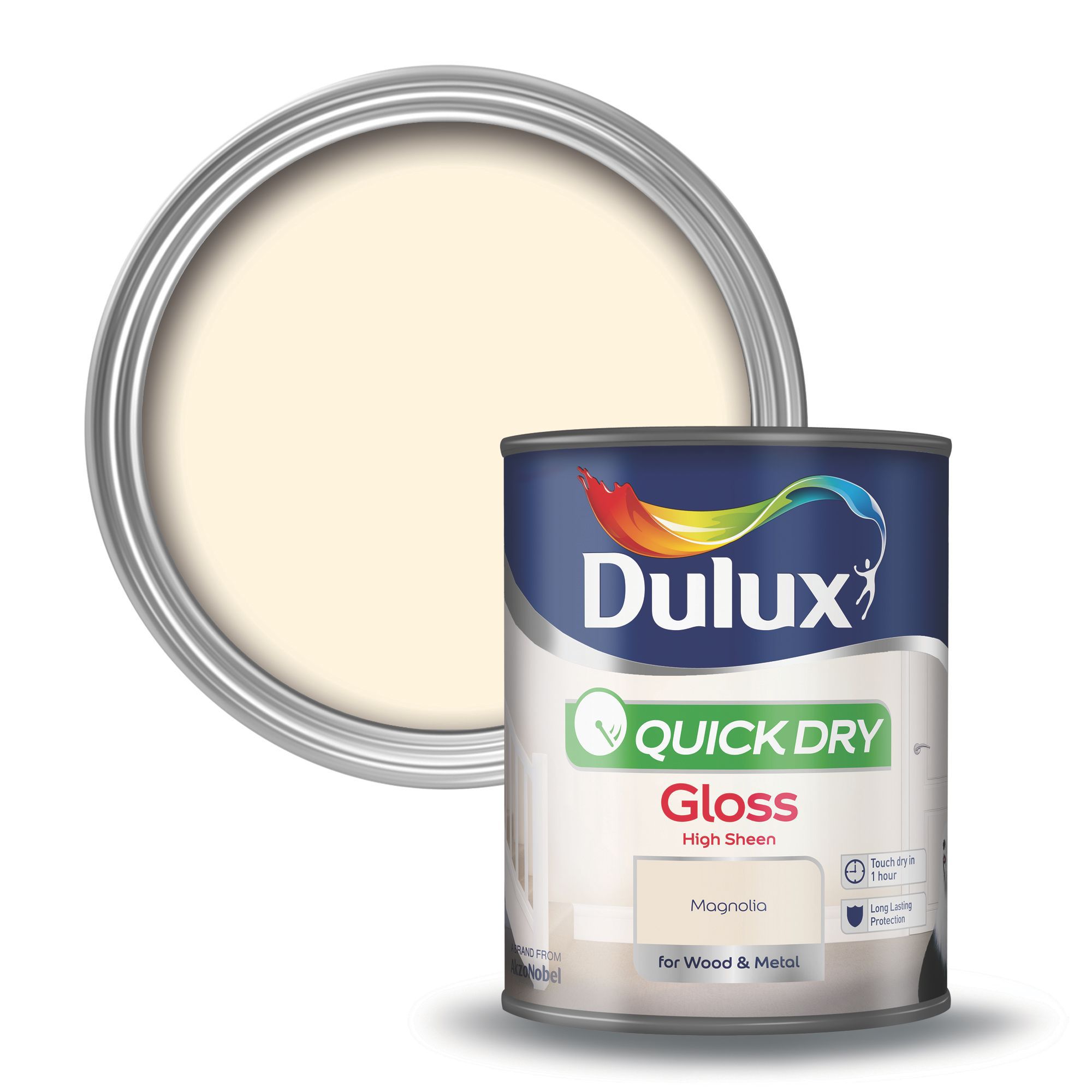 Dulux Magnolia Gloss Wood & metal paint 0.75L Departments DIY at B&Q