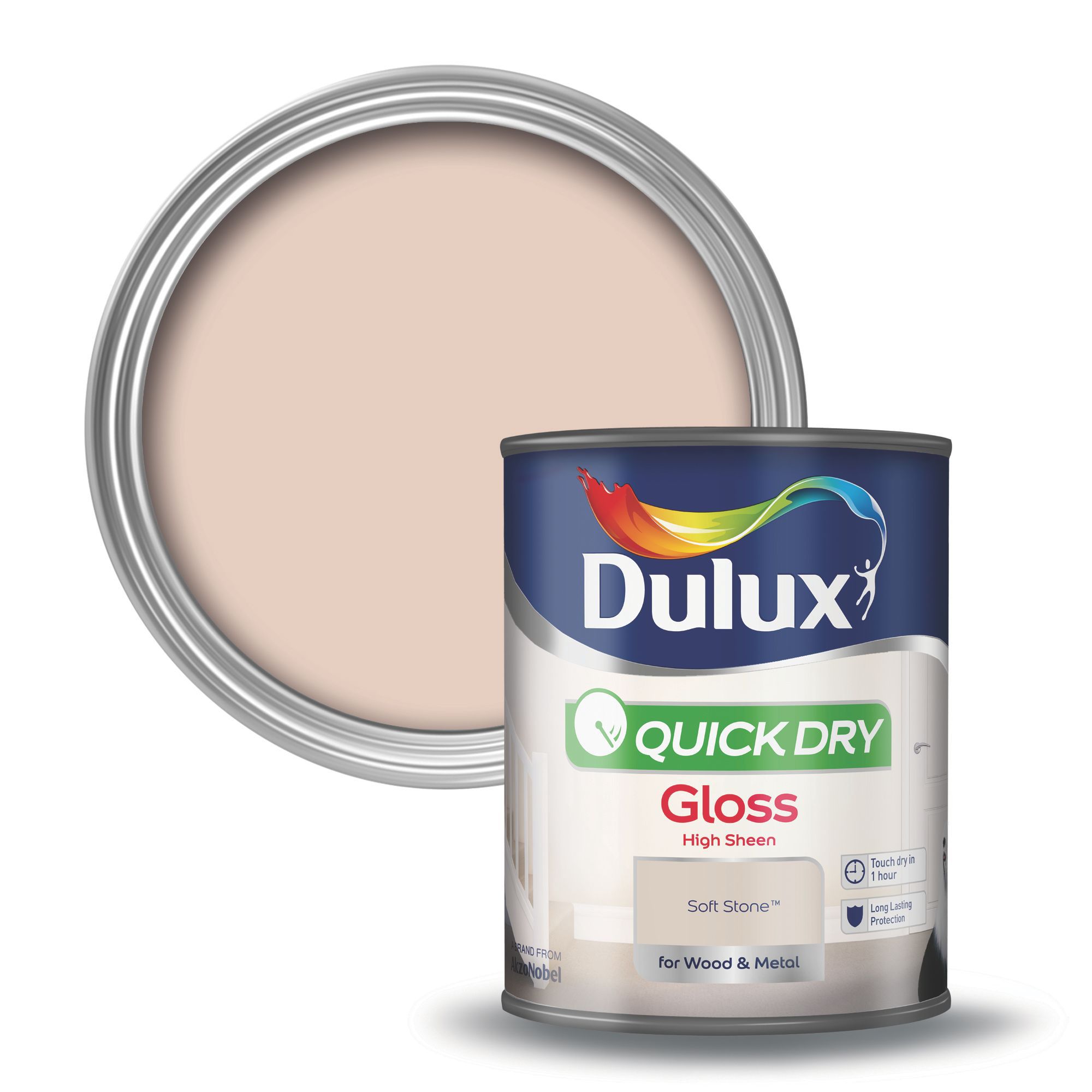  Dulux  Interior Soft Stone Gloss Wood  Metal Paint  750ml 