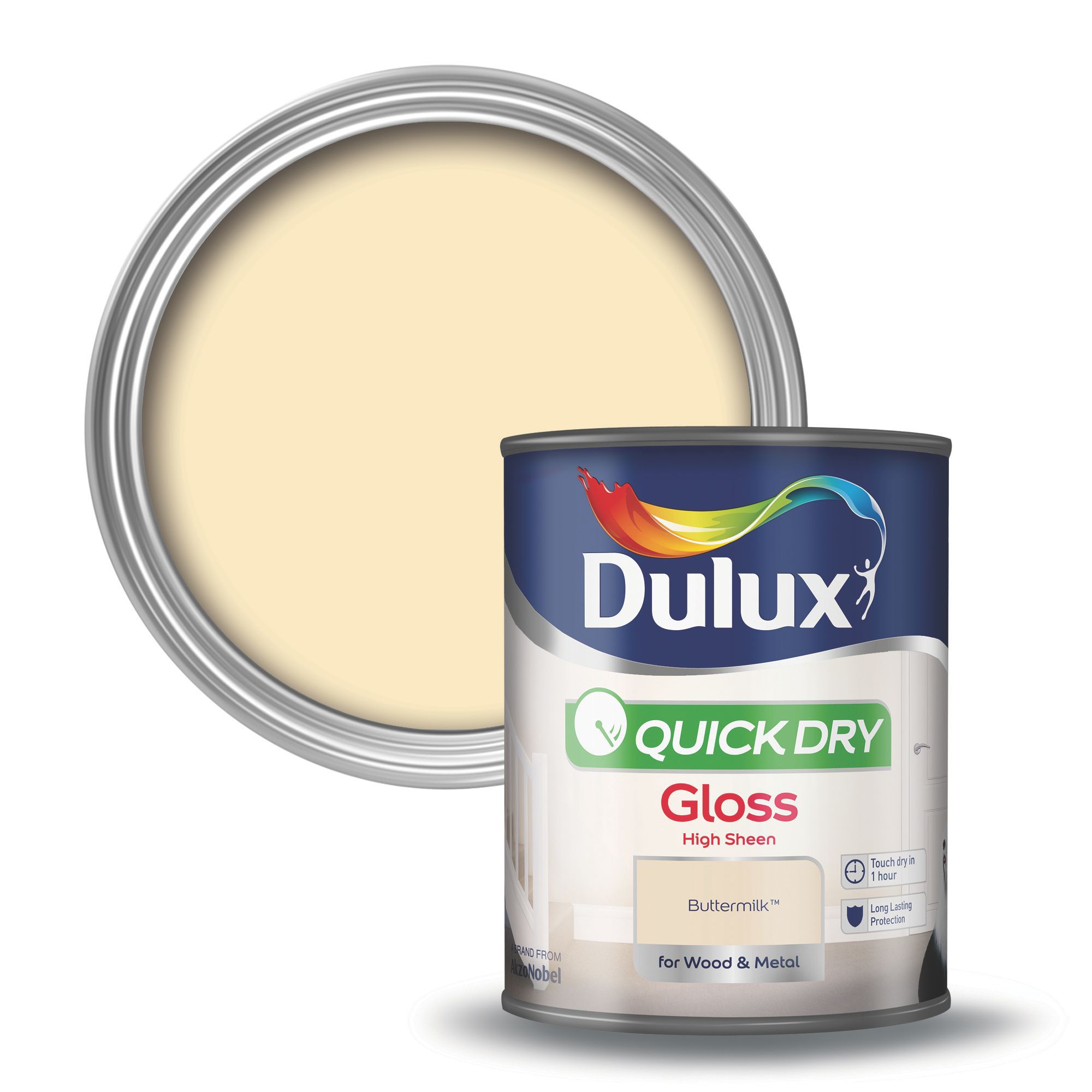 Dulux Buttermilk Gloss Wood & metal paint 0.75L Departments DIY at B&Q