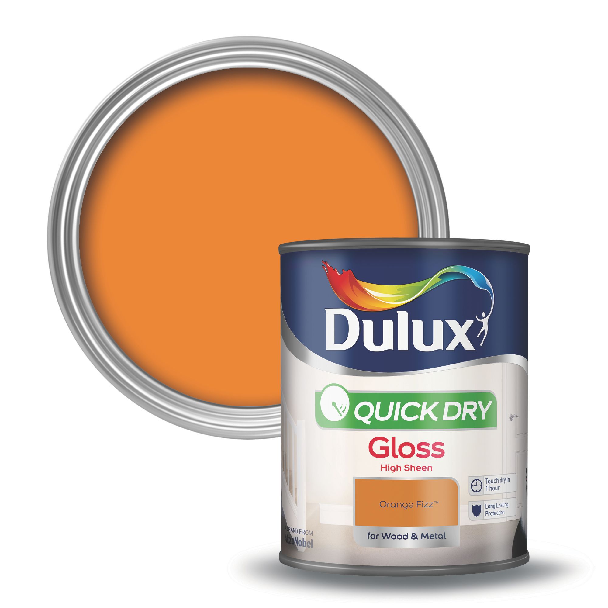 Dulux Interior Orange Fizz Gloss Wood & Metal Paint 750ml | Departments ...